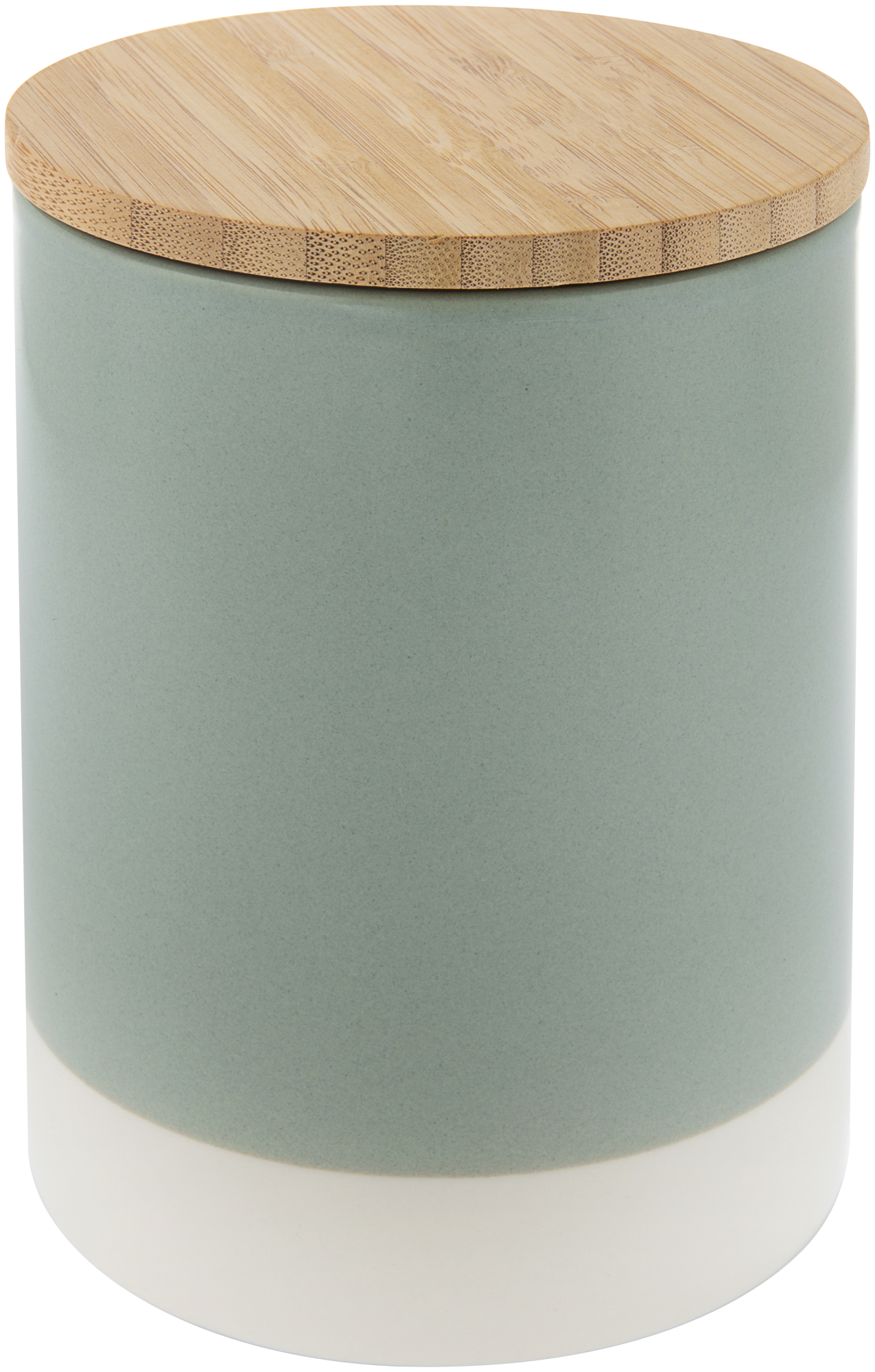 Bote de cocina verde con bambú