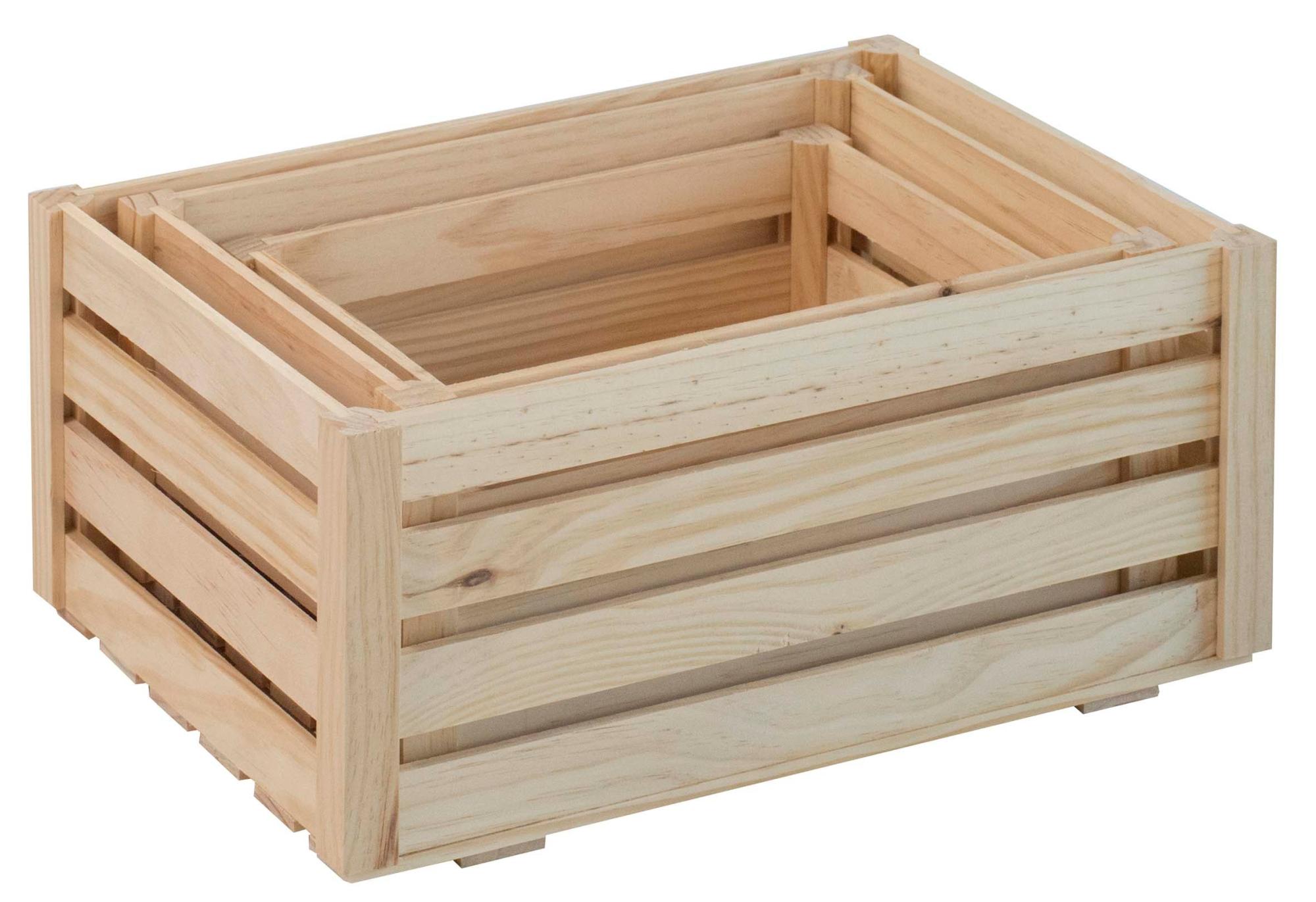 Promoción: lote de tres cajas de madera maciza de pino - Astiblog