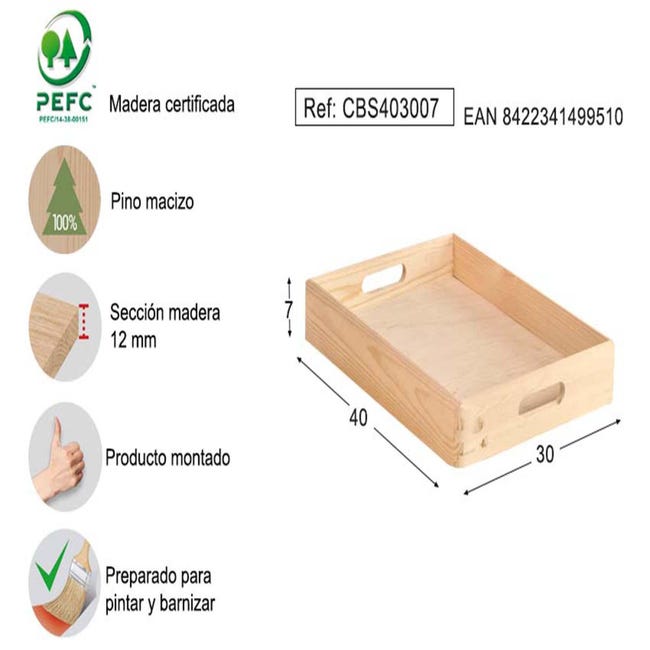 Pack de cajas de almacenaje con tapa fabricado en madera maciza pino sin  tratar Vida XL