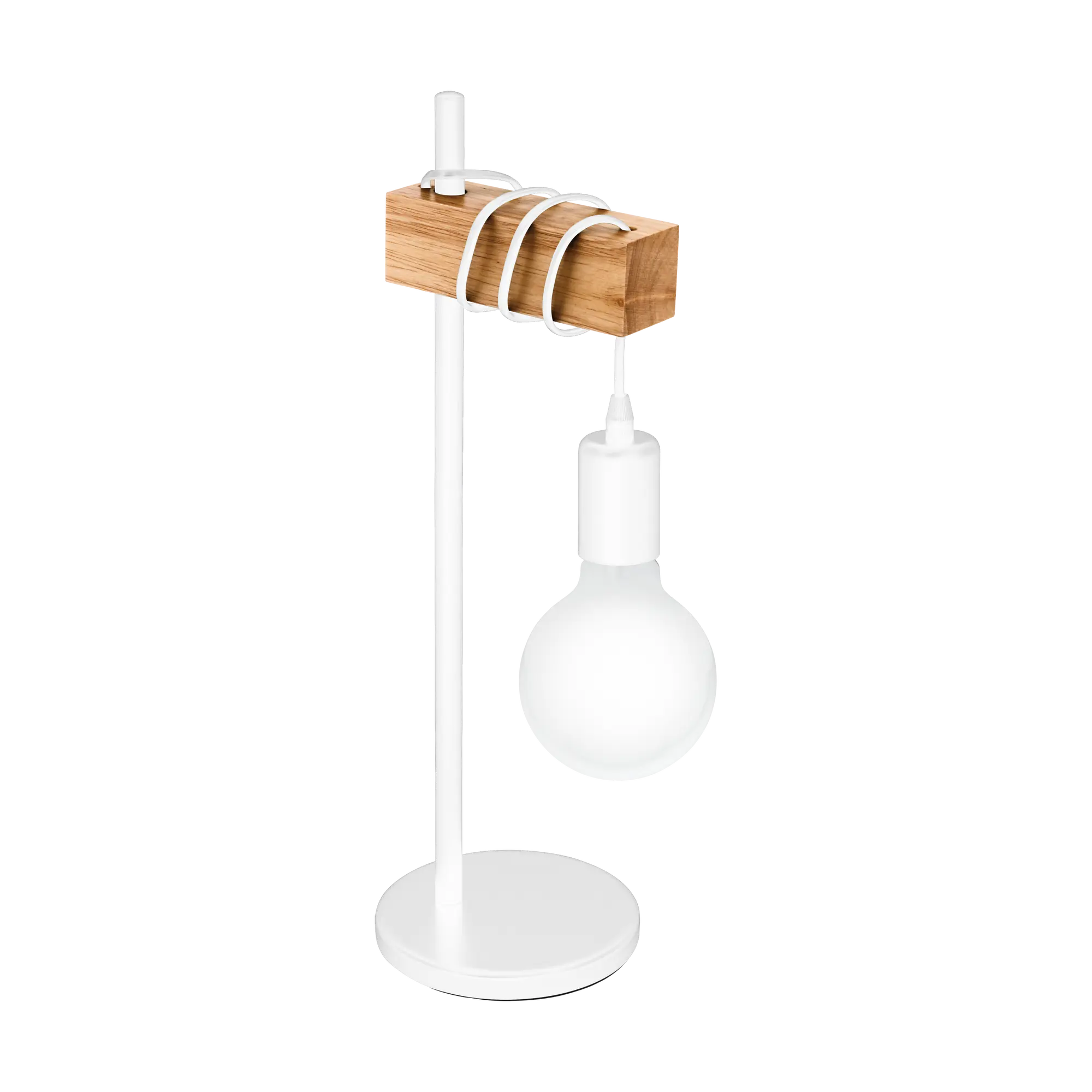 Lámpara de sobremesa townshend 1 luz e27 madera y blanco