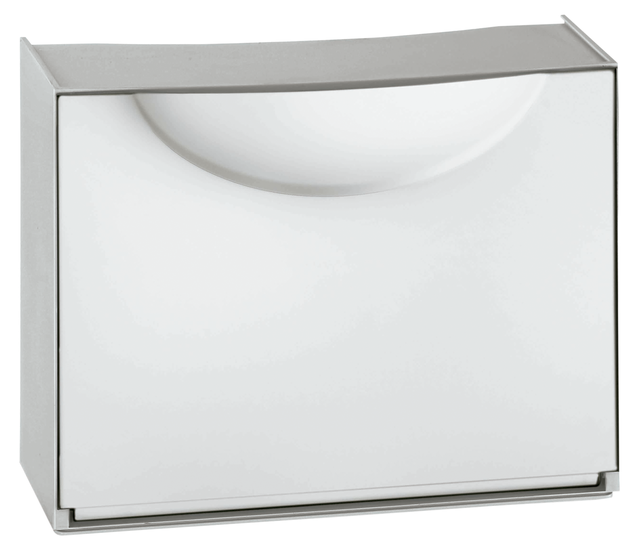 Zapatero blanco de plástico con 4 baldas de 65x19x50 cm