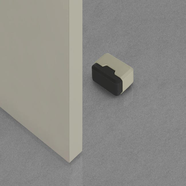 Tope de puerta para fijar en suelo blanco 1,5x6,3x8,2 cm