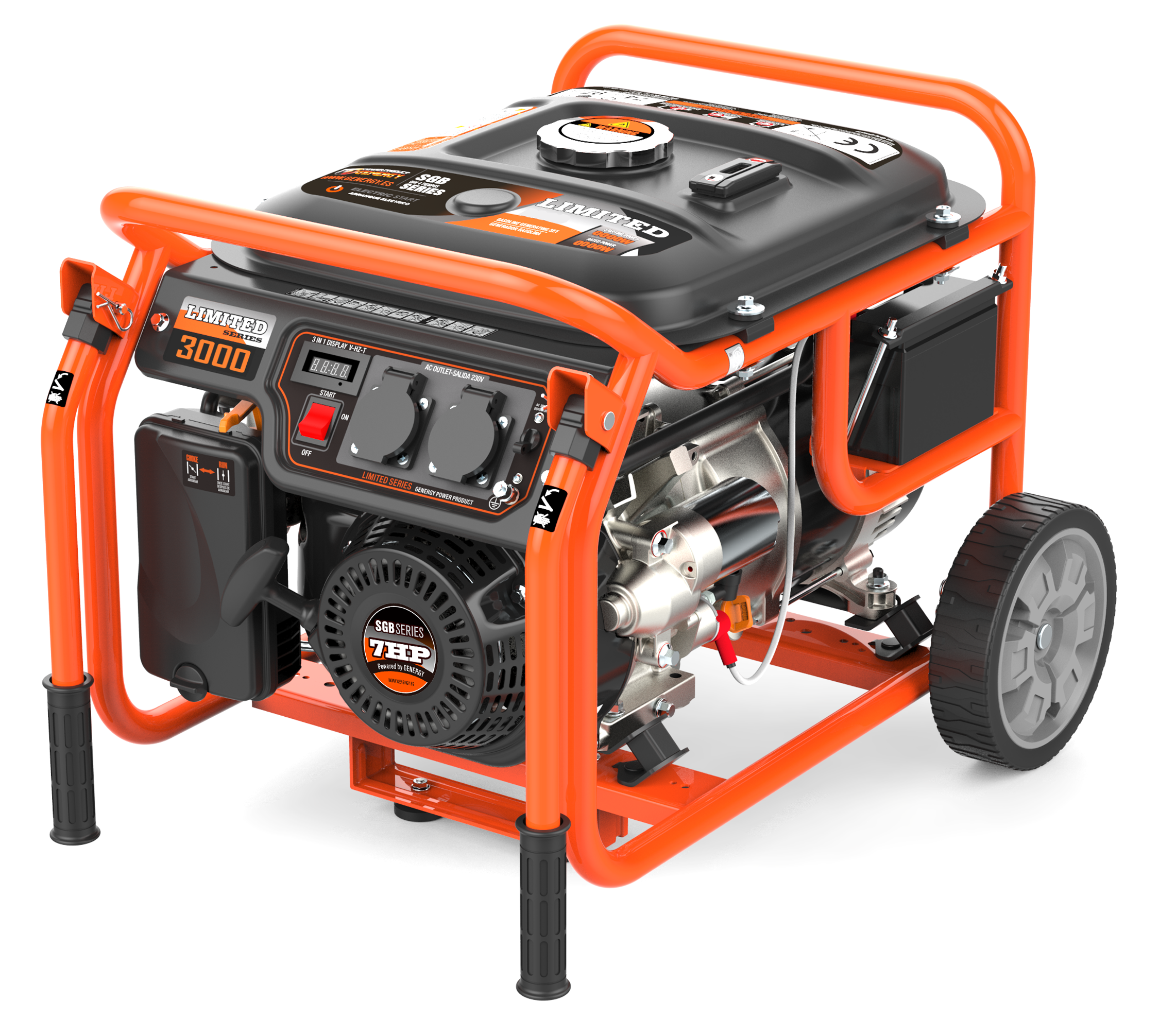Generador gasolina genergy limited3000 3000/2800w, avr, arranque eléctrico.