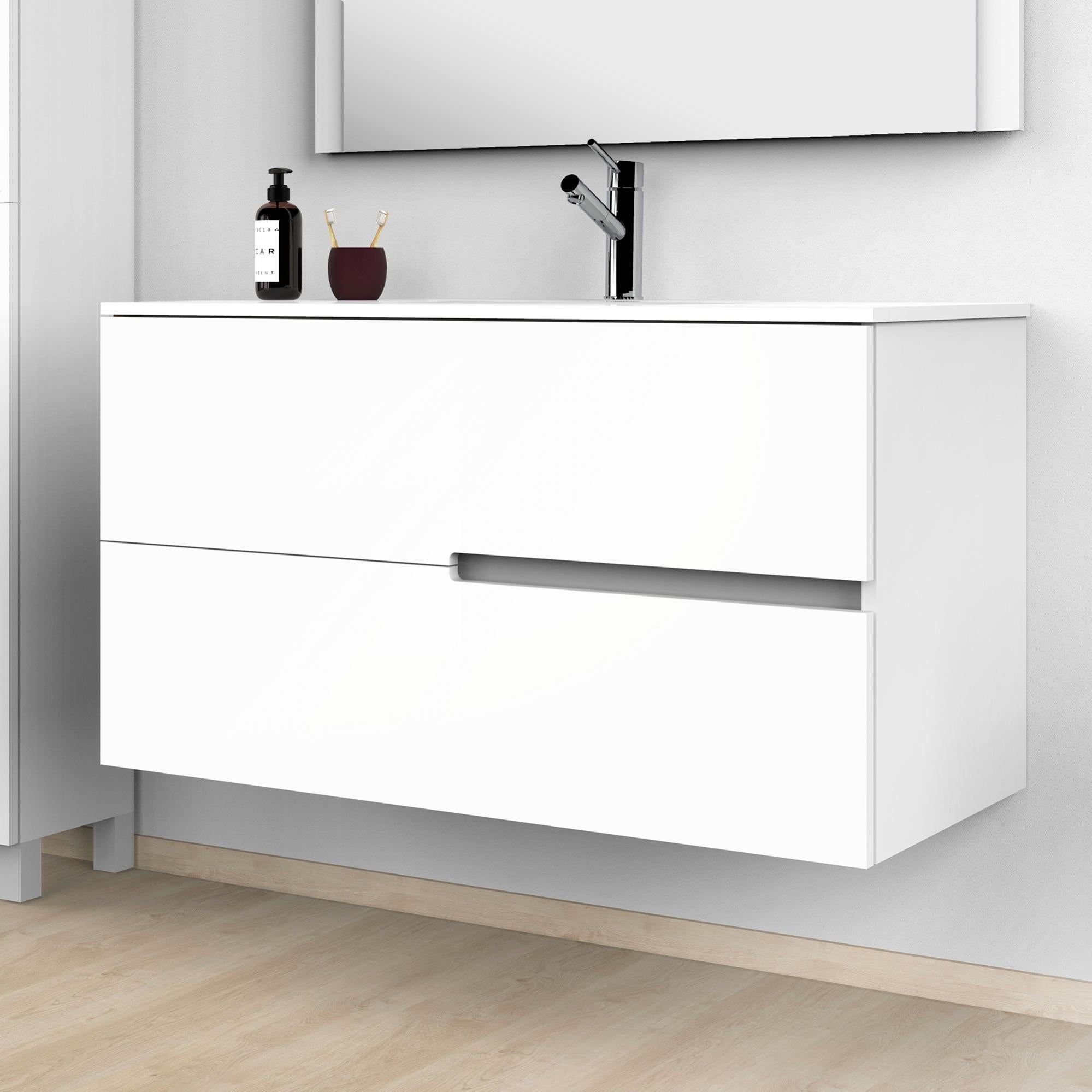 Mueble de baño Alda blanco 100 x 45 cm Leroy Merlin