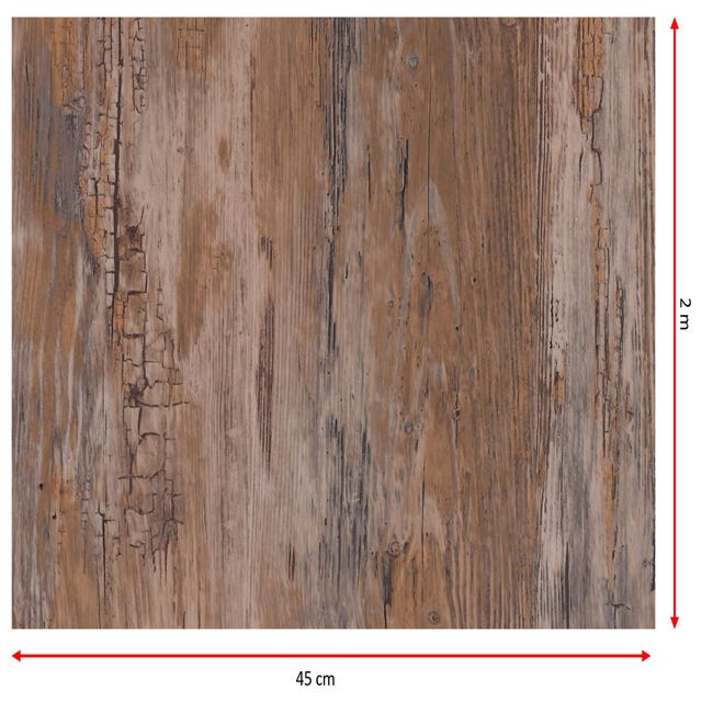 Revestimiento adhesivo mural imitación madera marrón Roble 2 de