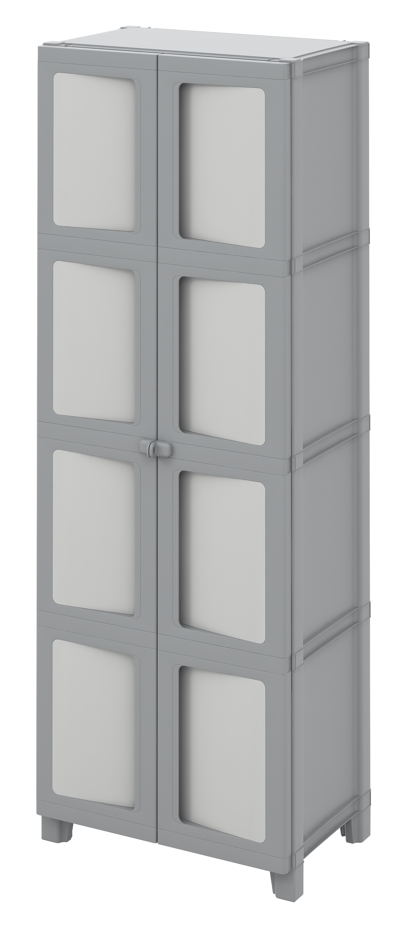 Armario alto baldas de resina 59x170x36 cm color gris 6 puertas