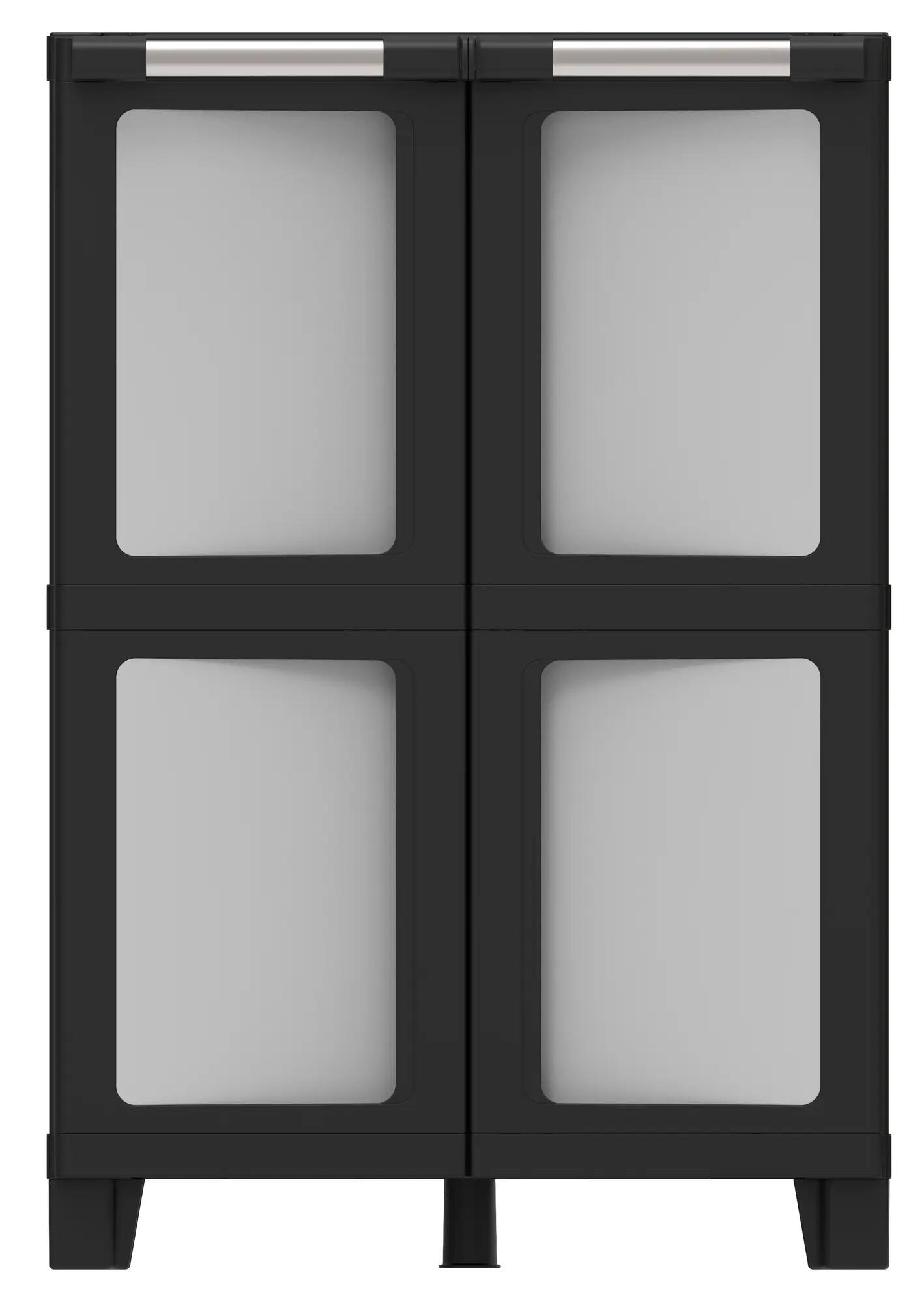 Armario bajo Spaceo Best XL 93x85x52 cm gris, negro