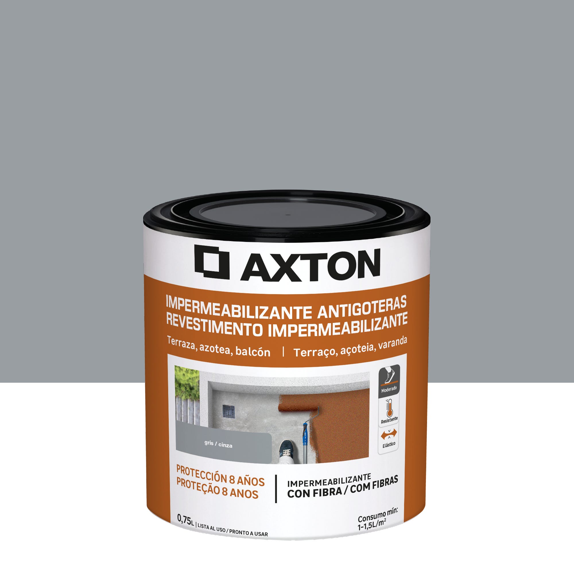 Pintura impermeabilizante AXTON 750ML gris