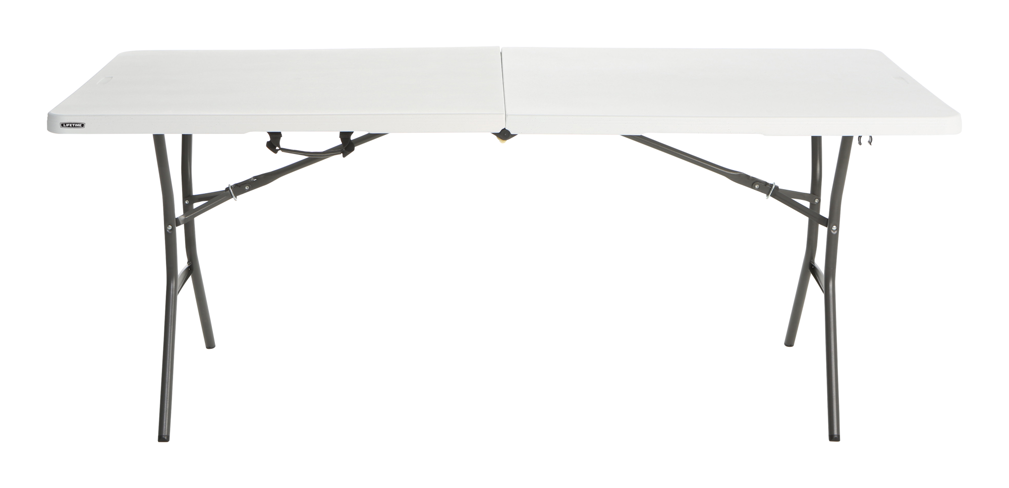 Mesa de jardín Catering Lifetime de acero blanco de 183x74x75,9 cm - 7