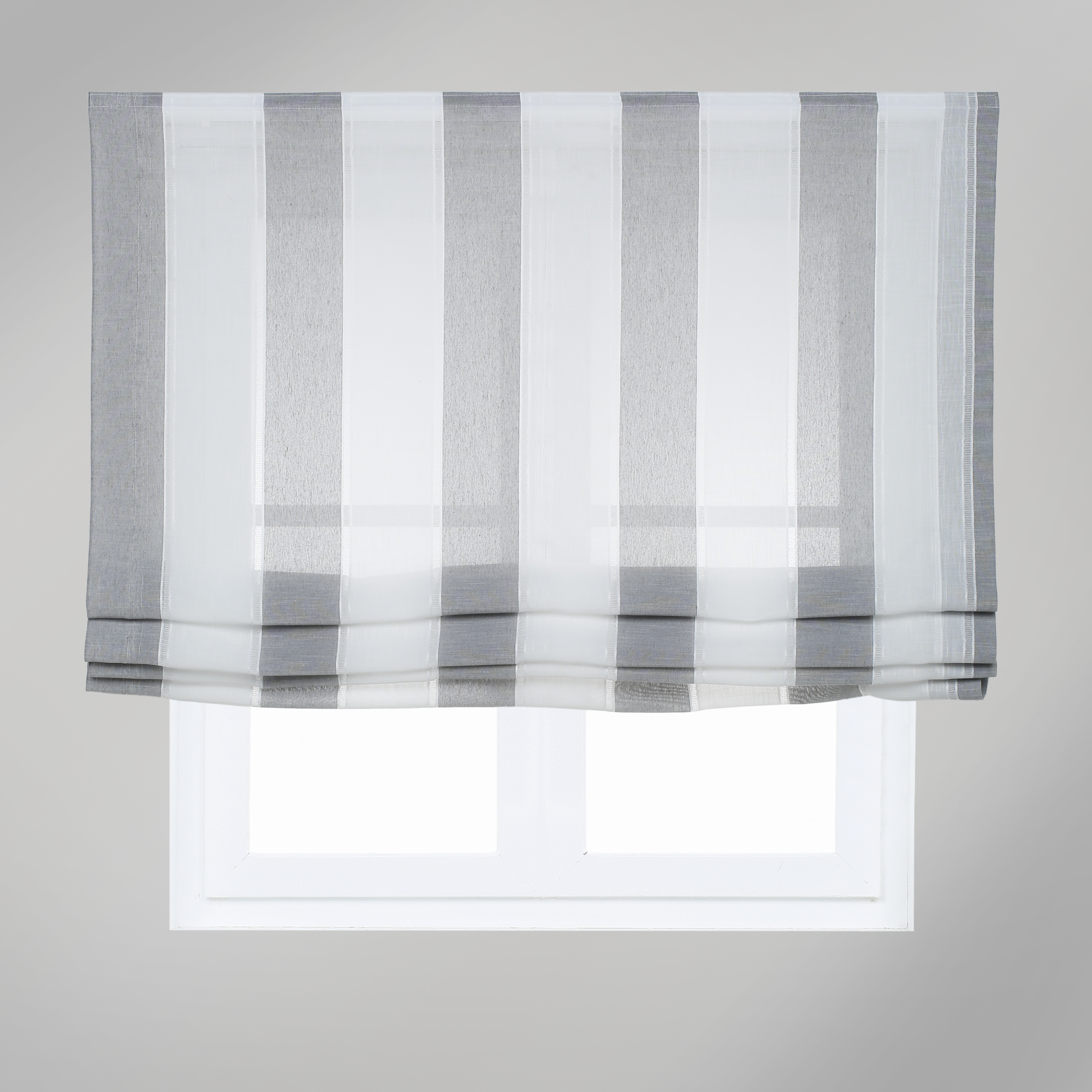 Estor plegable paqueto raya gris blanco de 180x250 cm de la marca CORTINAS ISABEL Estor plegable paqueto raya gris blanco de 180x250 cm de la marca CORTINAS ISABEL