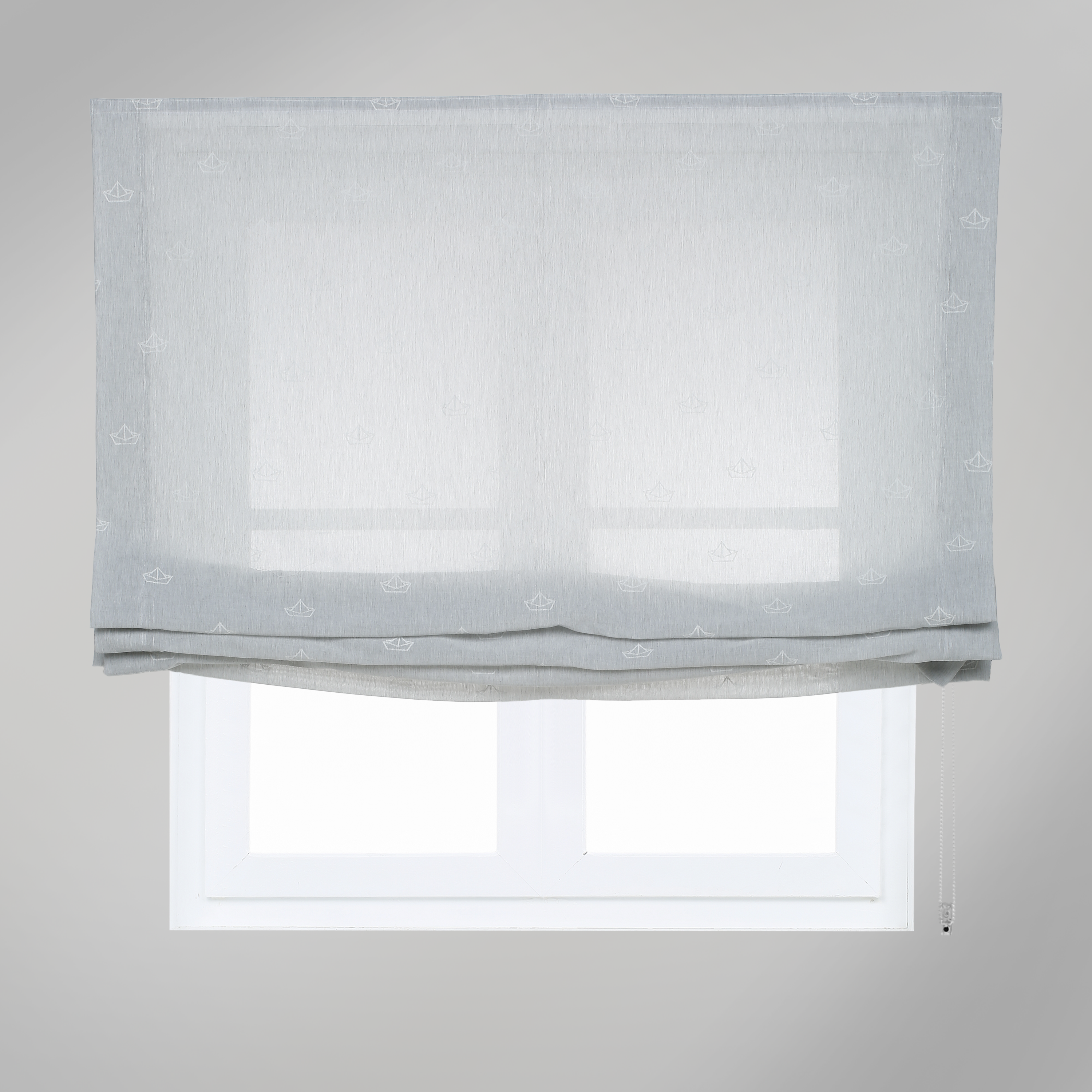 Estor plegable paqueto barcos gris de 105x175 cm