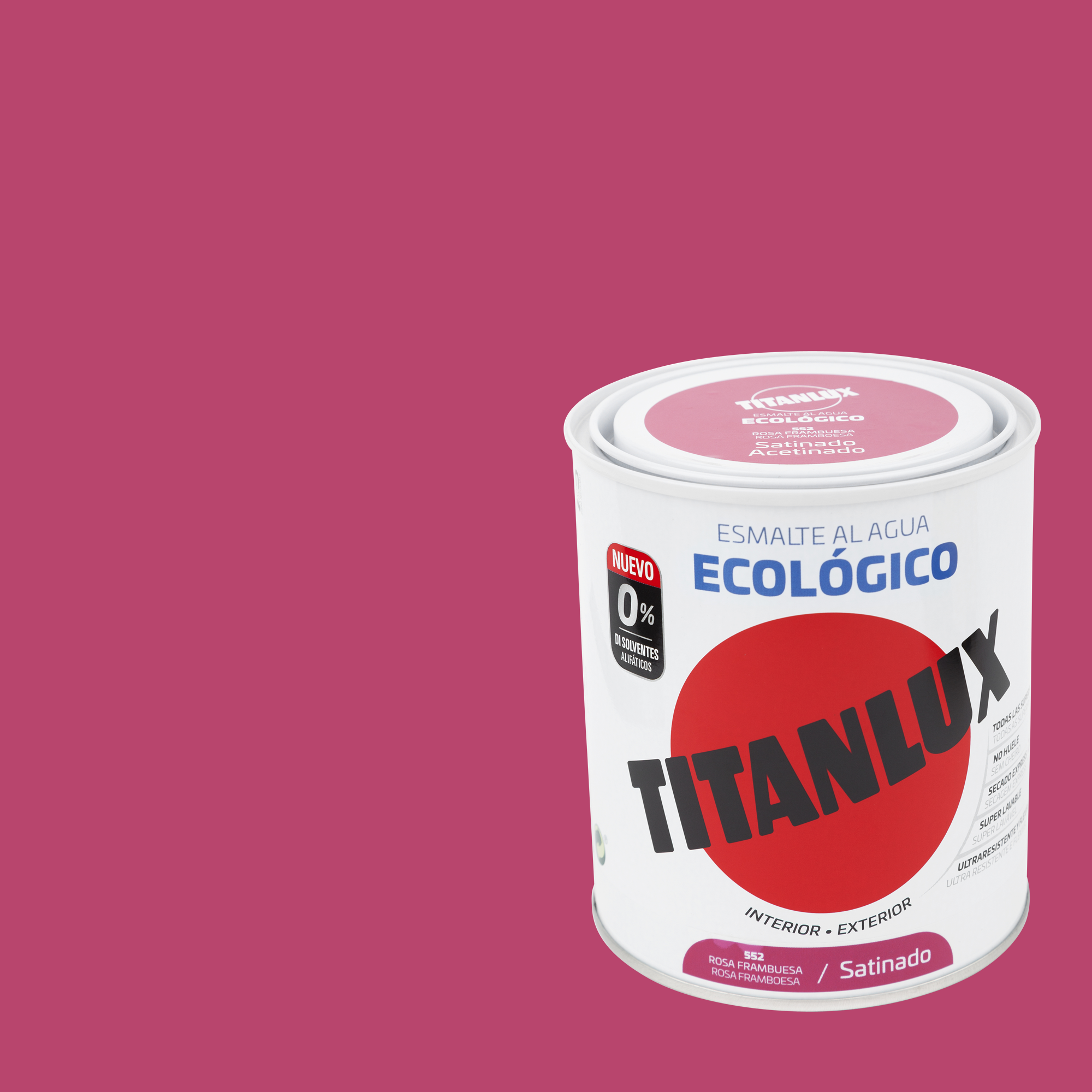 Esmalte al agua titanlux rosa frambuesa satinado 0,75l