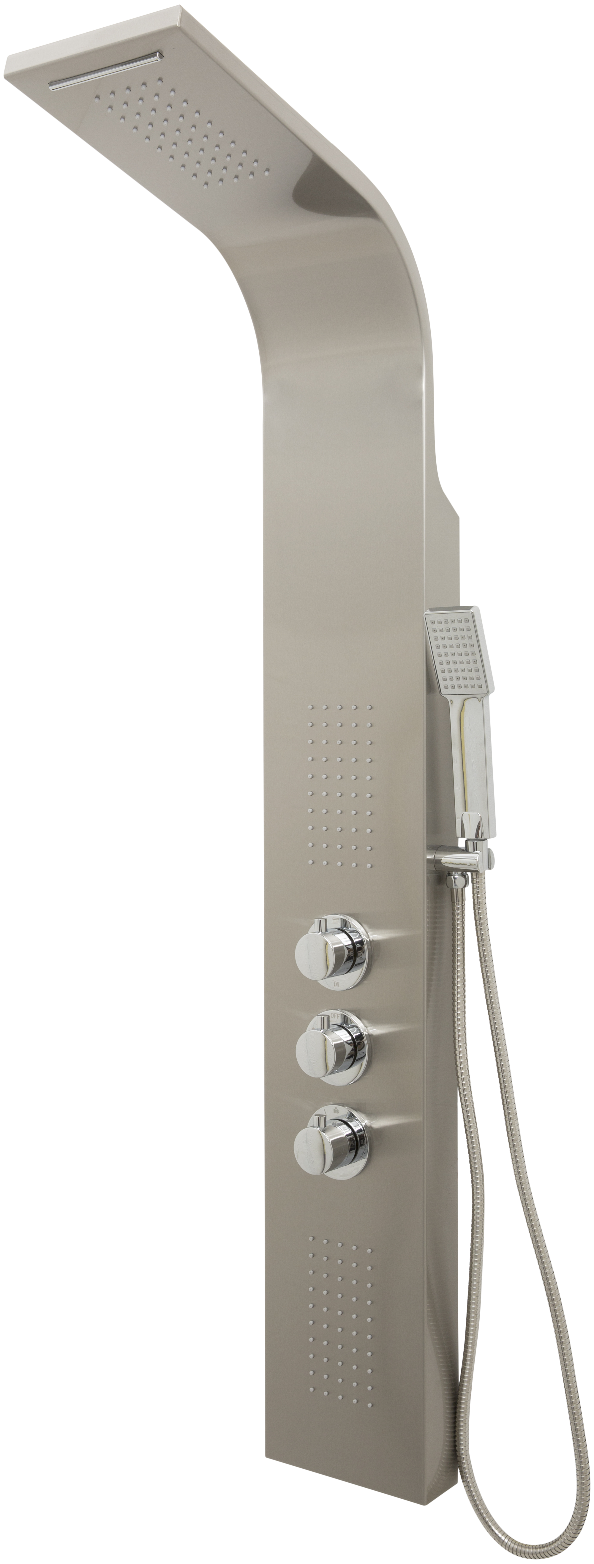 Columna de ducha hidromasaje termostática sensea cali 3 gris cromado cepillado