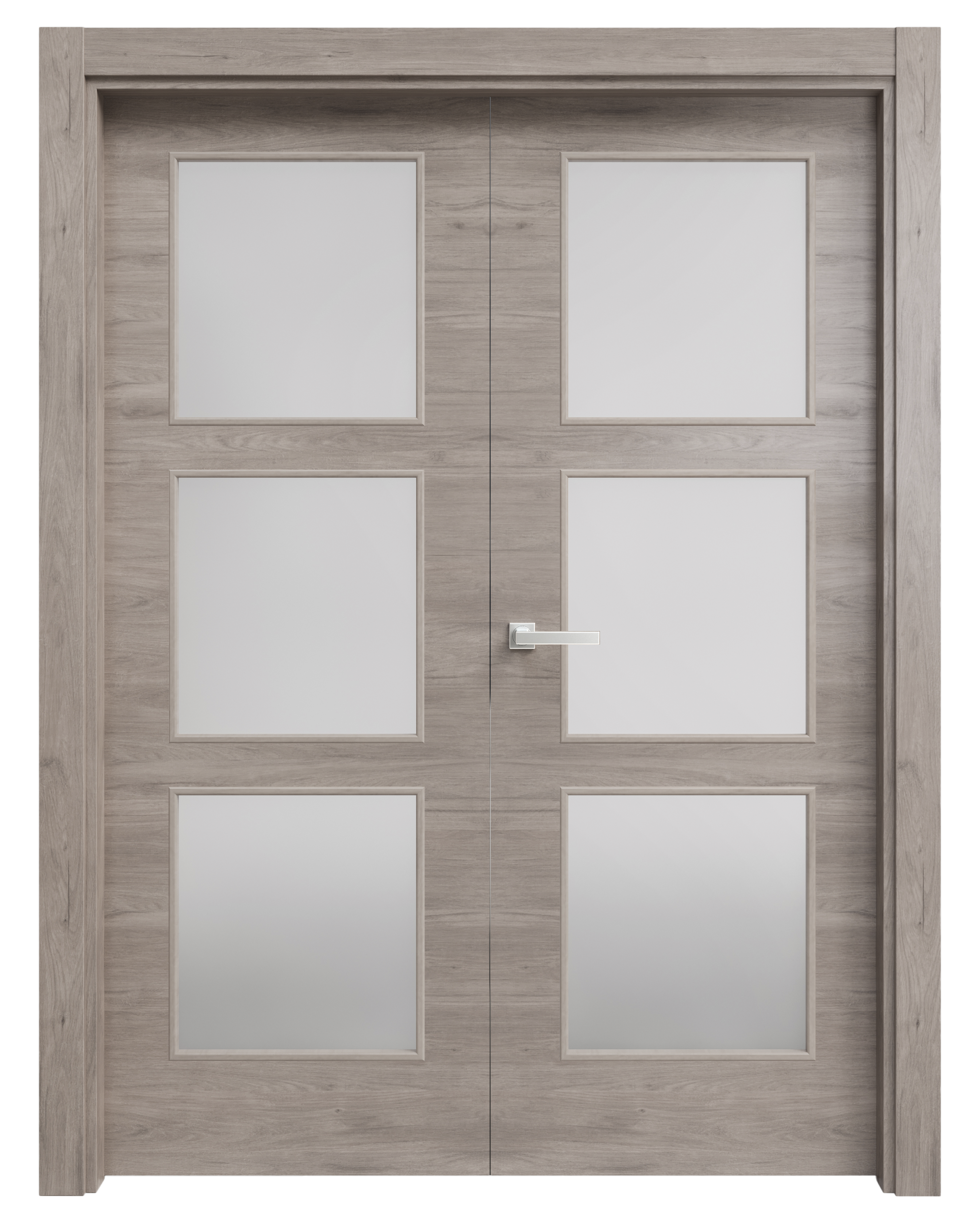 Puerta oslo roble gris apertura derecha con cristal 125cm