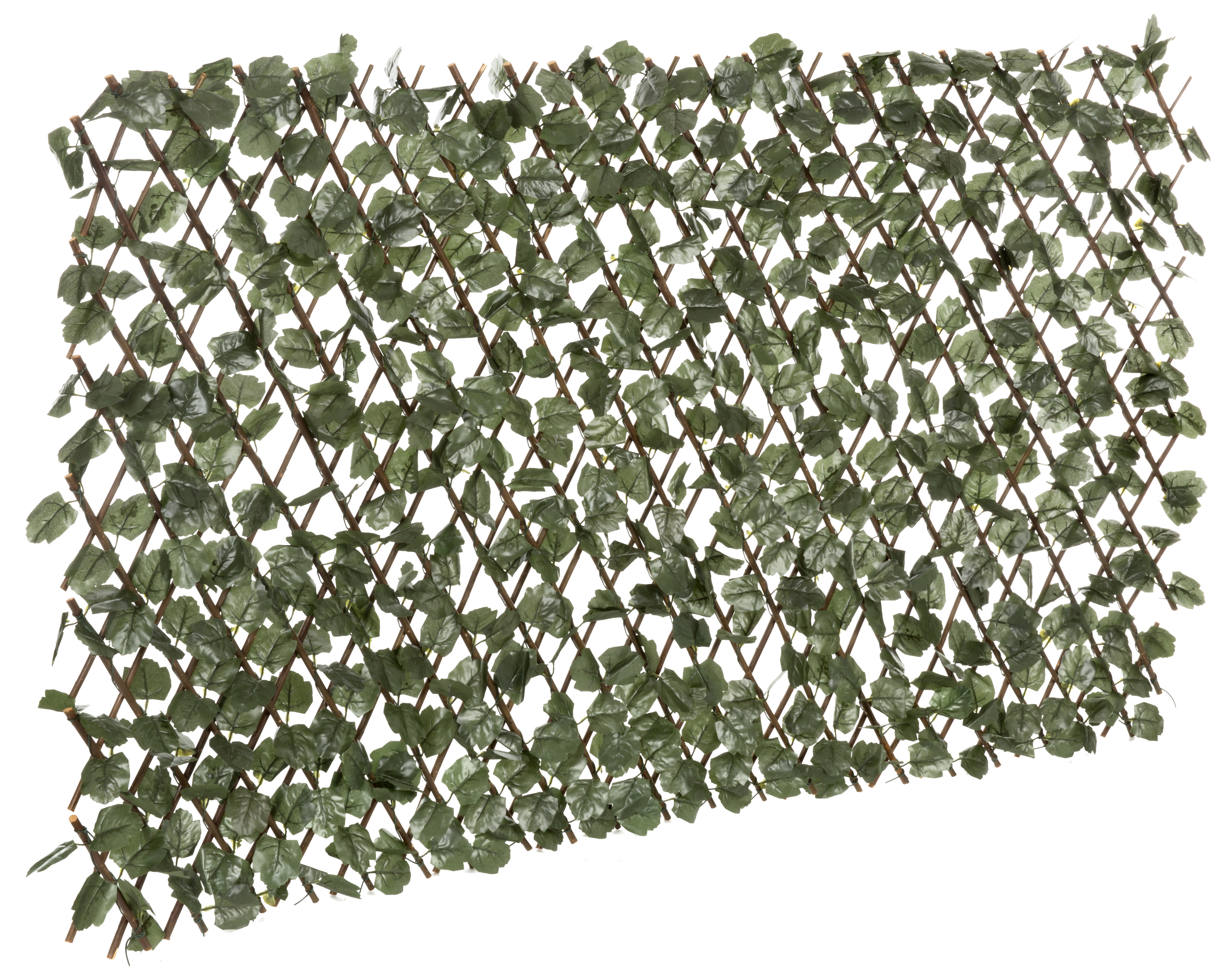 Celosía extensible de mimbre con hojas