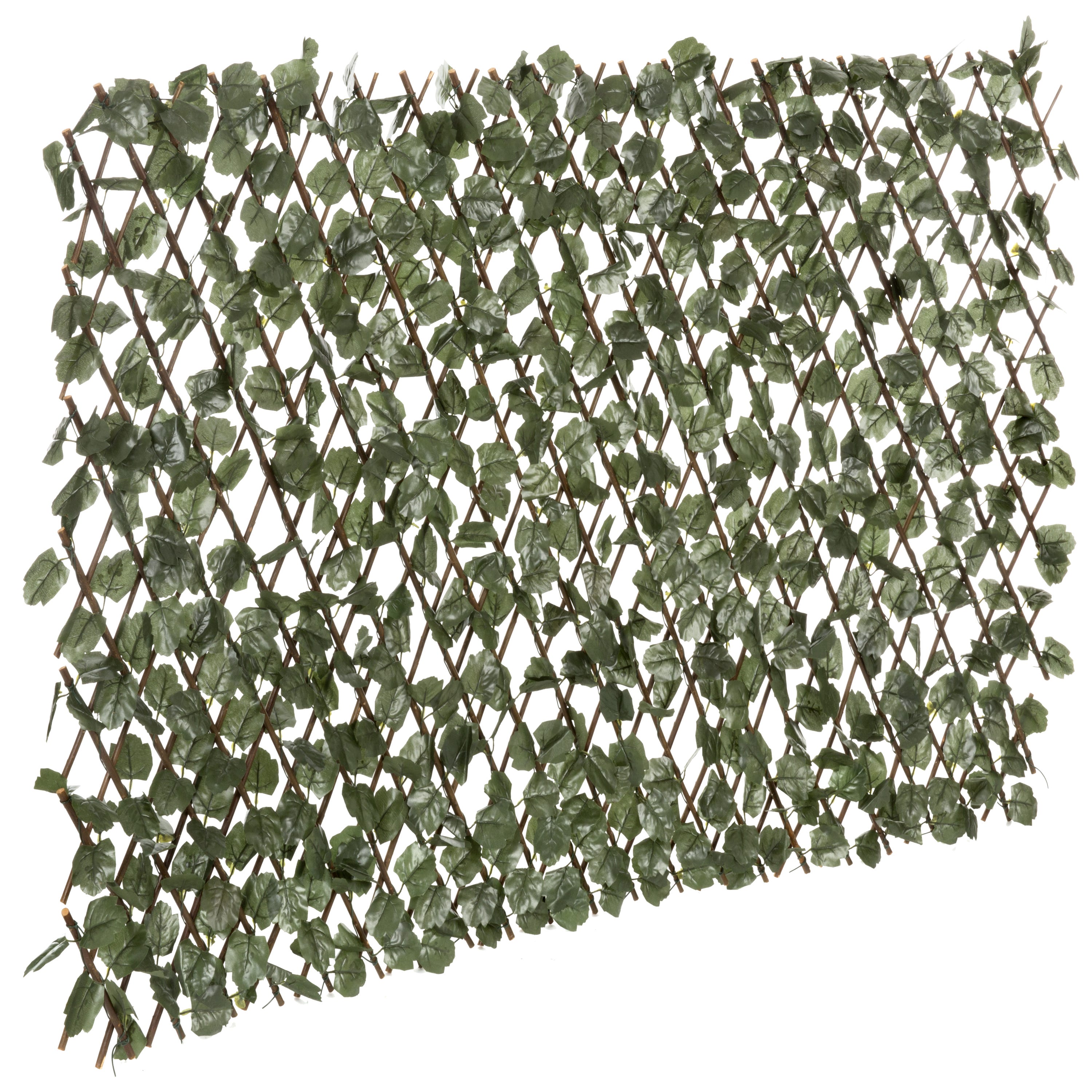 Celosía extensible de mimbre con hojas 100x200 cm