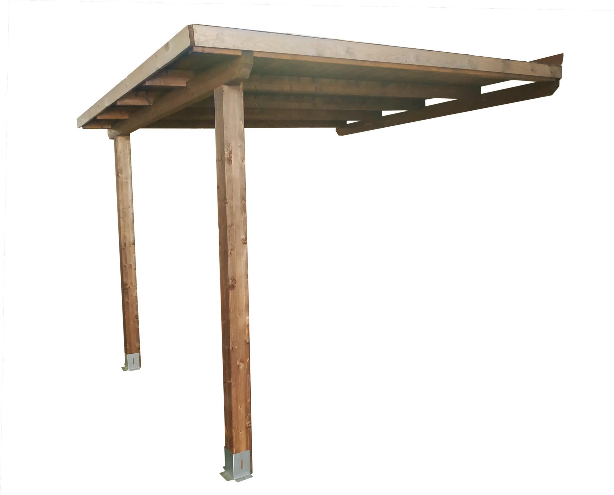 Marquesina de madera laminada ordesa marrón 400 x 300 cm de la marca Sin marca