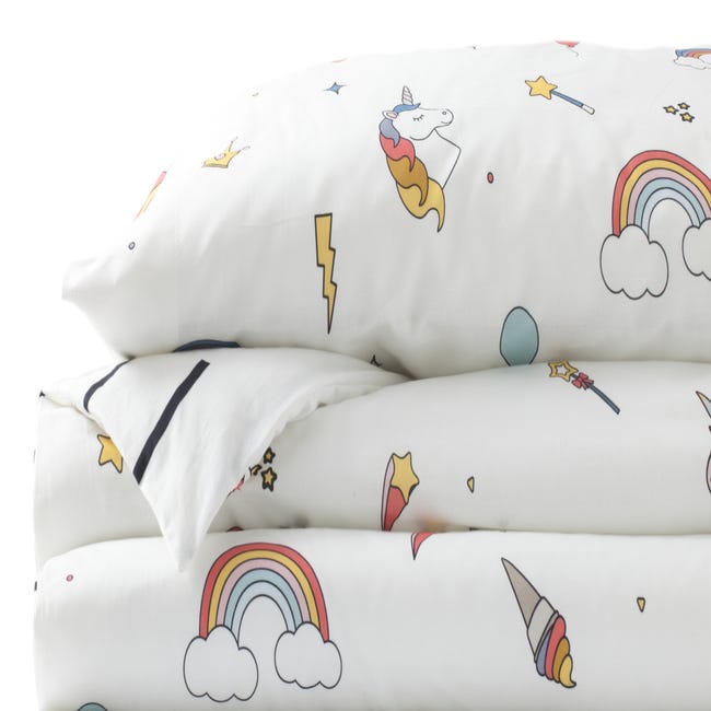no se dio cuenta Camarada apaciguar Funda nórdica Unicornio infantil algodón 200 hilos multicolor para cama de  90 cm
