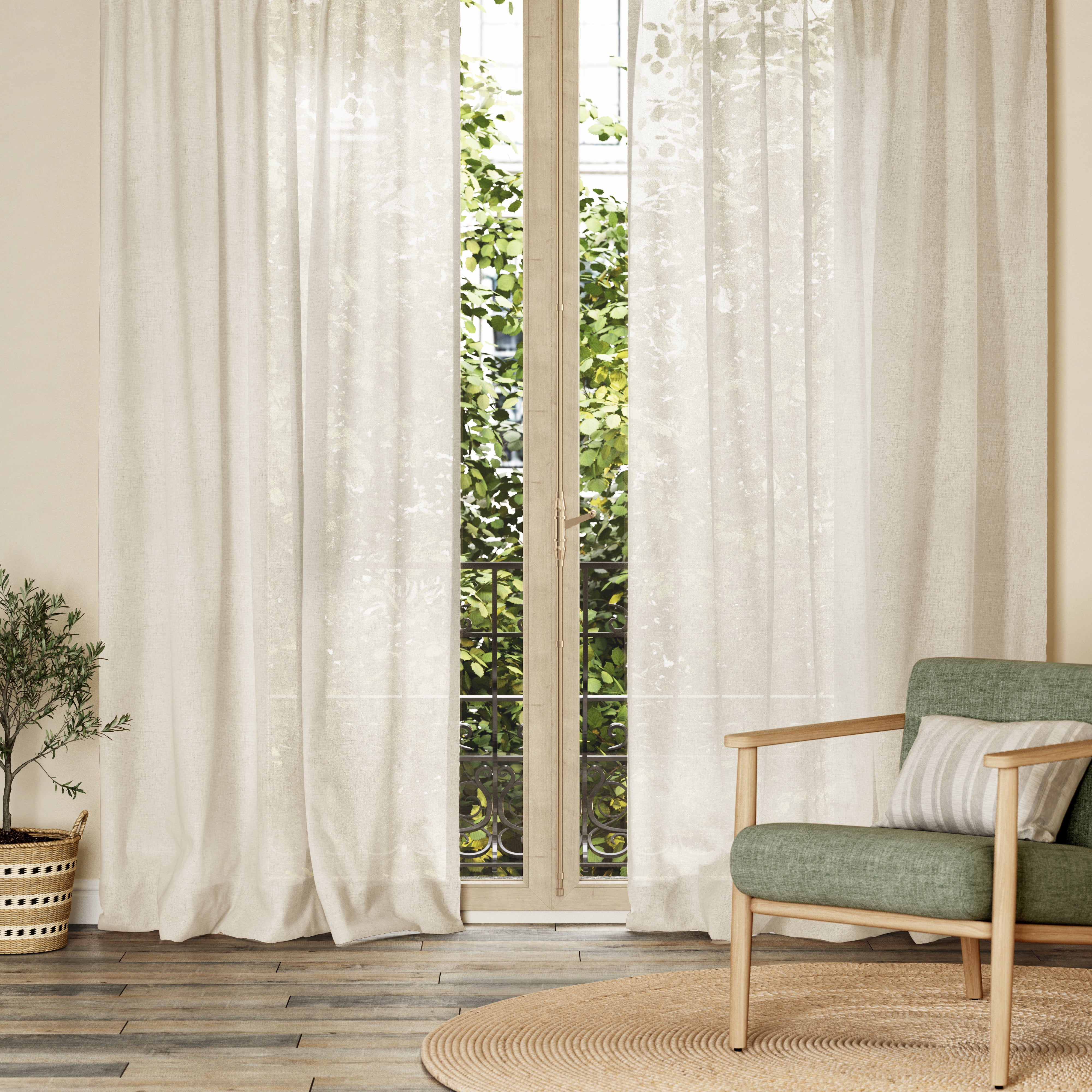 Barra cortina madera INSPIRE roble natural 150 cm D28 mm