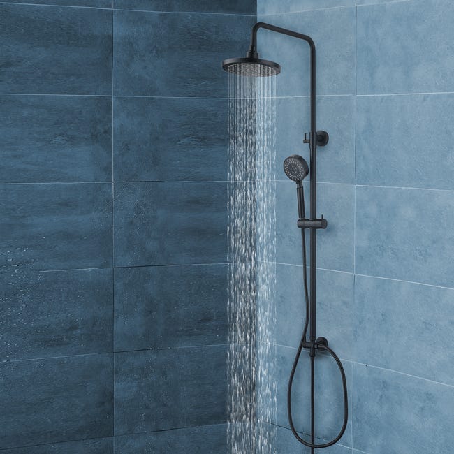 Columna de ducha sin grifo EDOUARD ROUSSEAU Hera negro Leroy Merlin