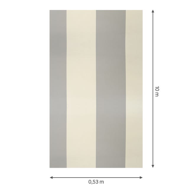 Papel pintado rayas verticales grises gruesas - TenVinilo