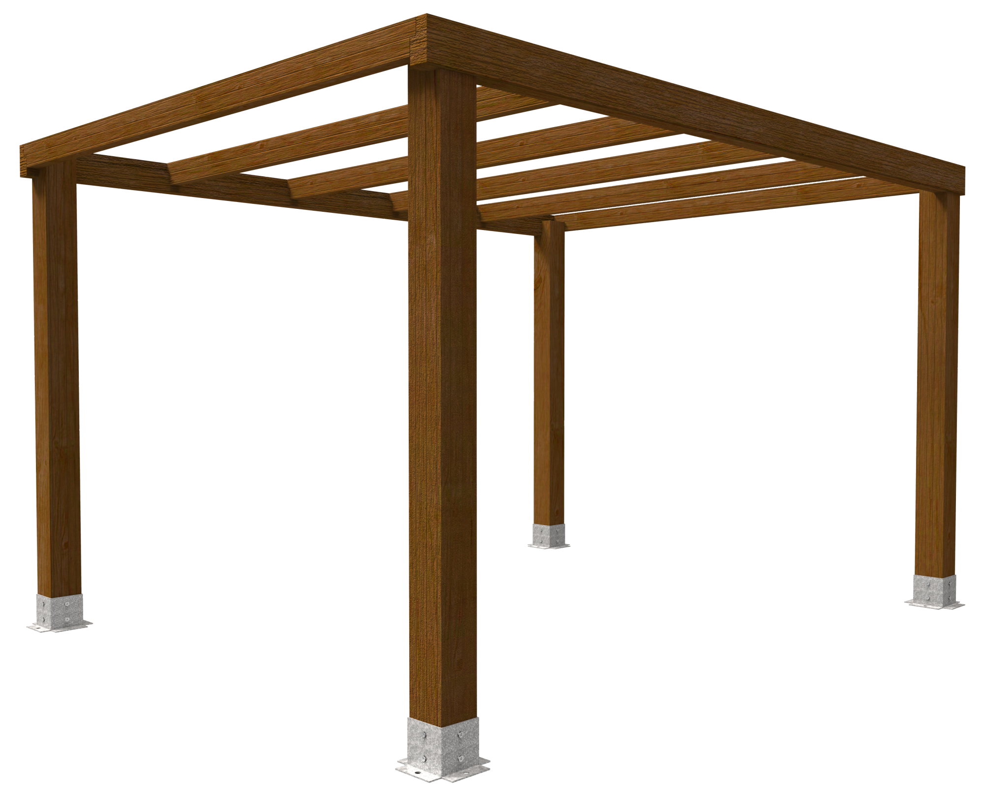 Pérgola de madera laminada Velez marrón 250 x 275 cm Leroy Merlin