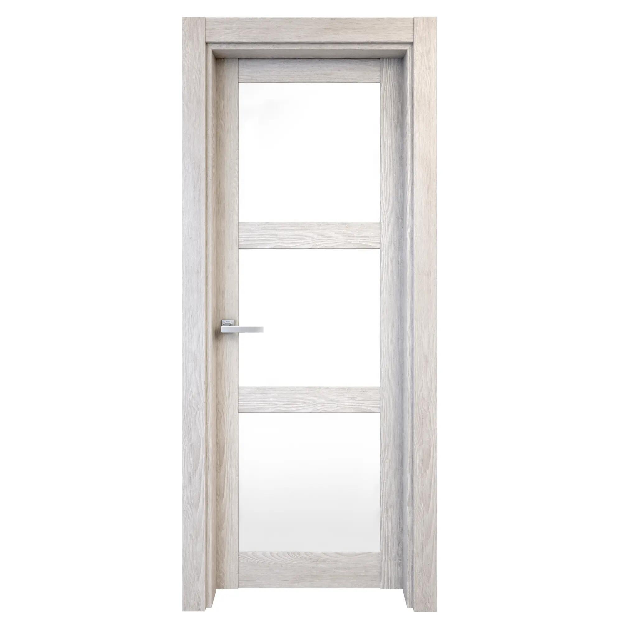 Puerta abatible moscu blanca line plus con cristal blanco derecha de 82.5 cm