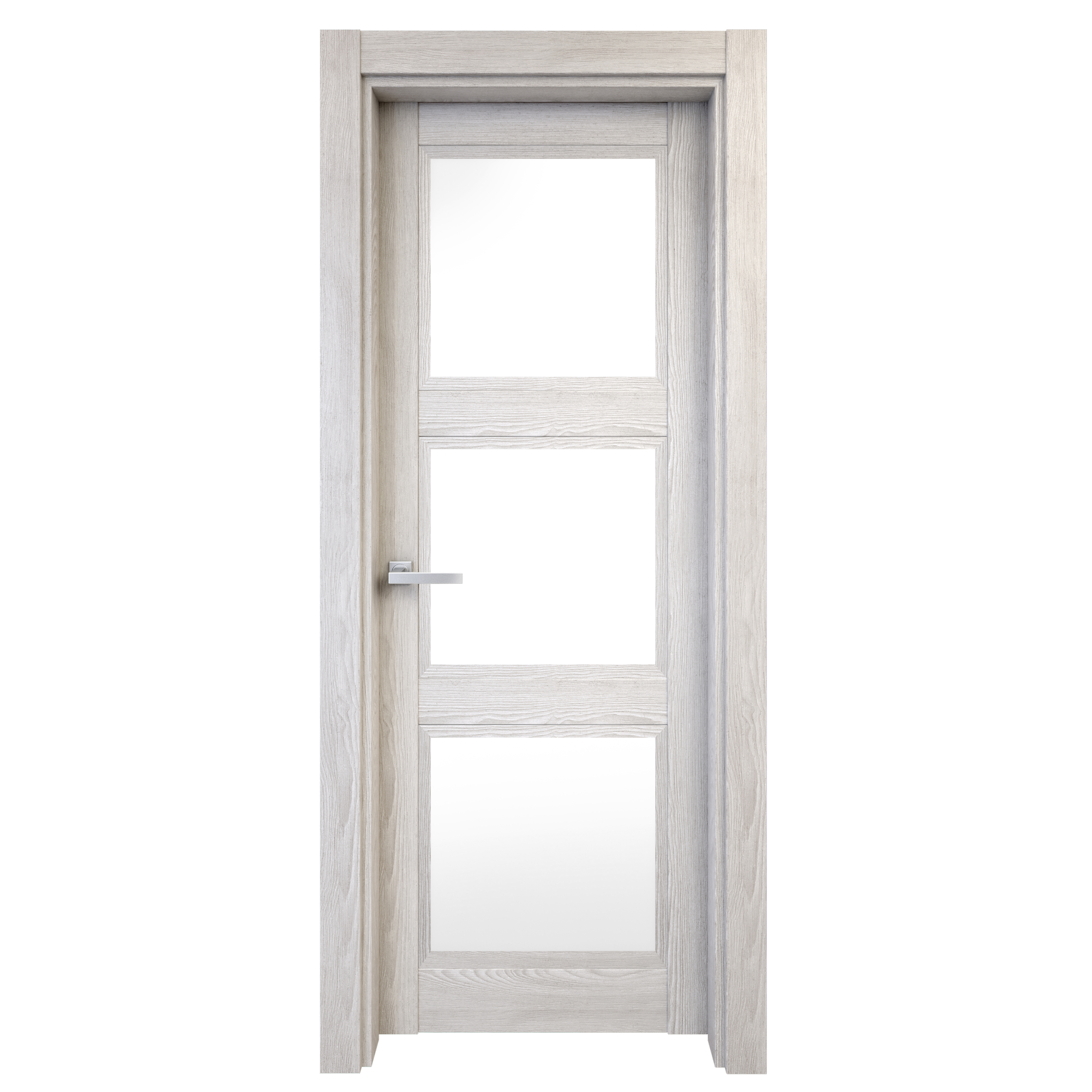 Puerta abatible moscu blanca line plus con cristal blanco derecha de 62.5 cm