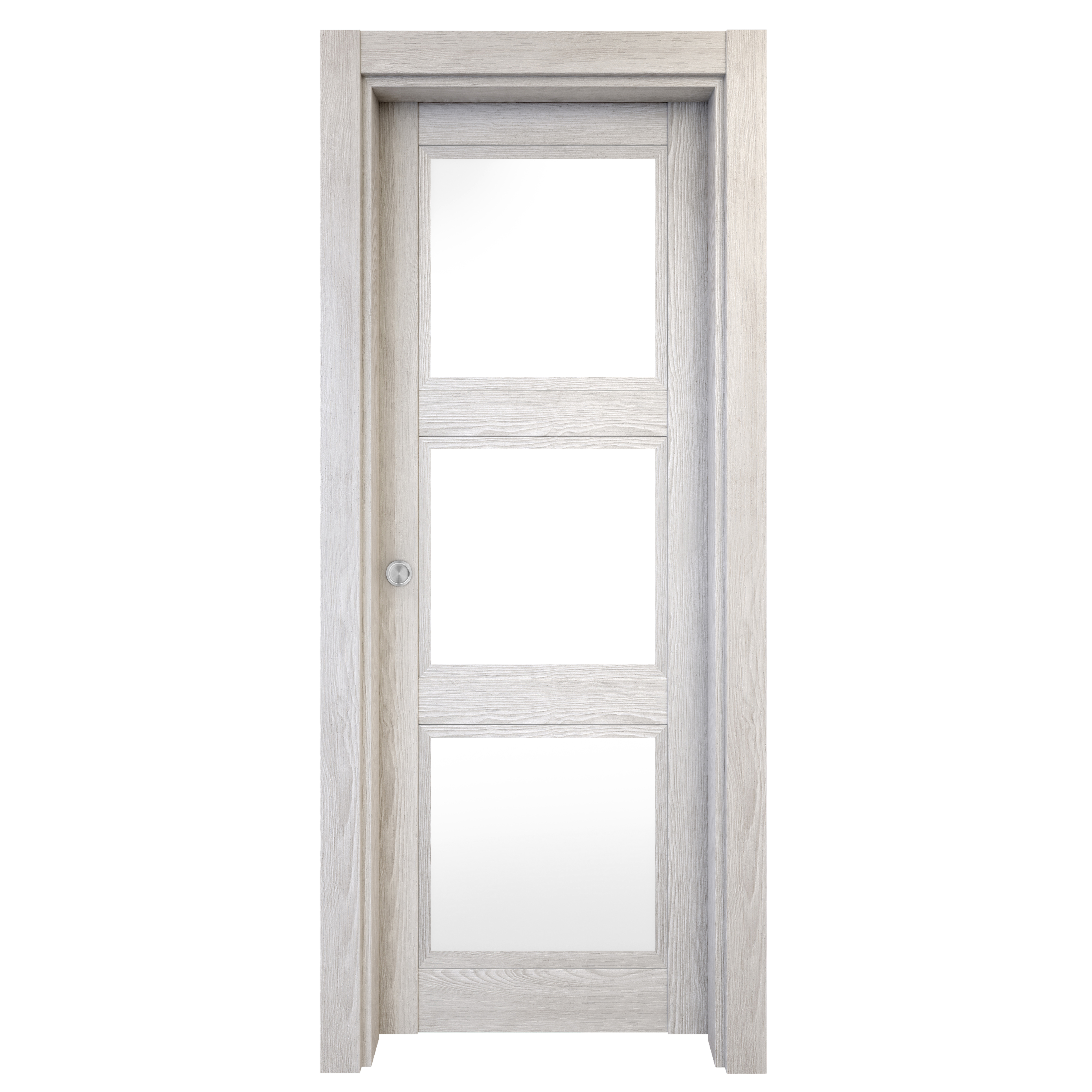 Puerta corredera moscu blanca line plus blanco con cristal de 72.5x203cm
