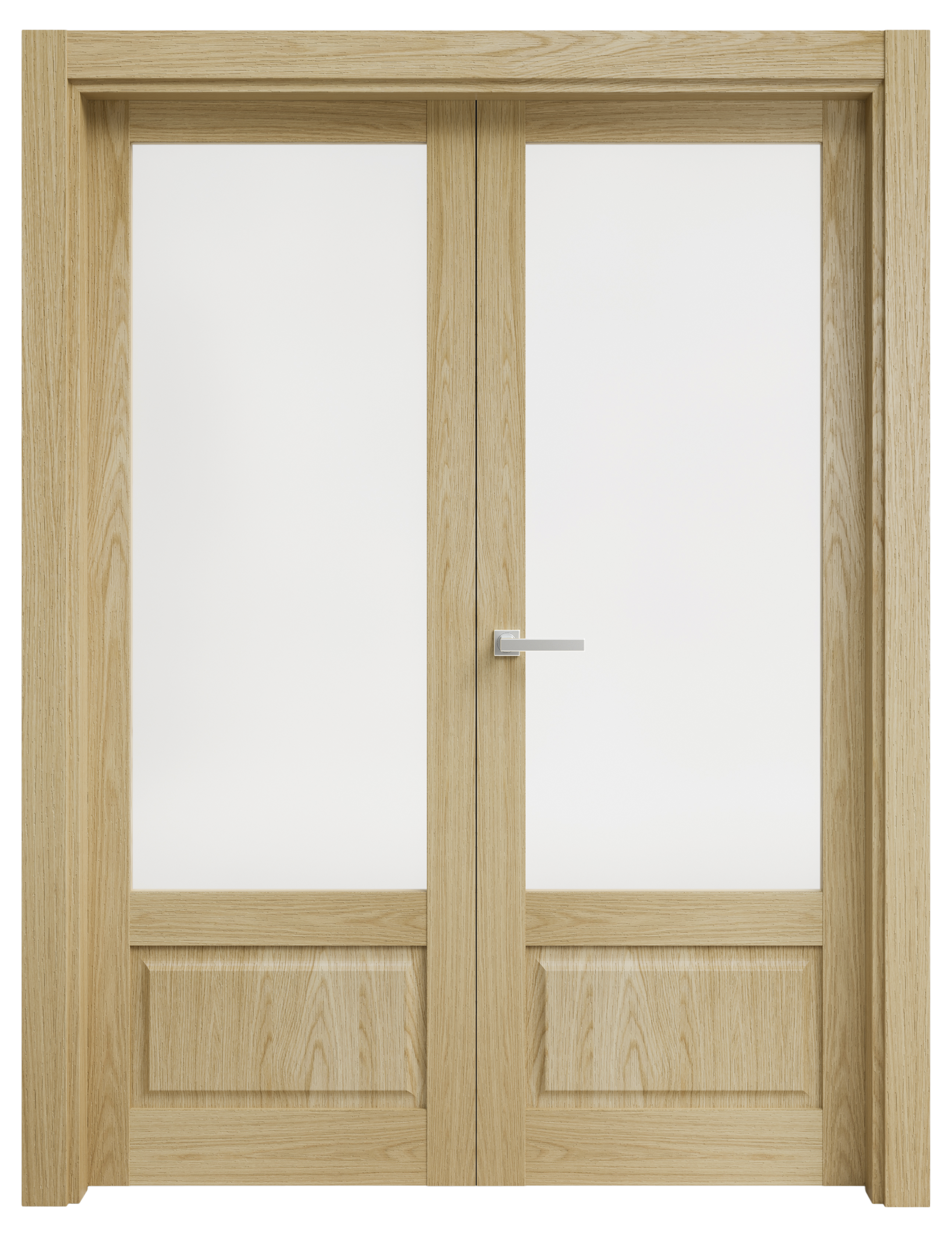 Puerta abatible sofia blanca line plus con cristal roble izquierda de 165 cm