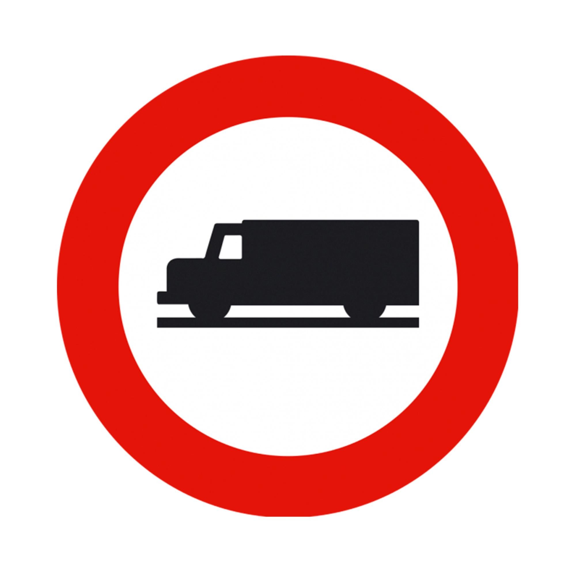 Señal vial entrada prohibido vehículo mercan 60x60 cm