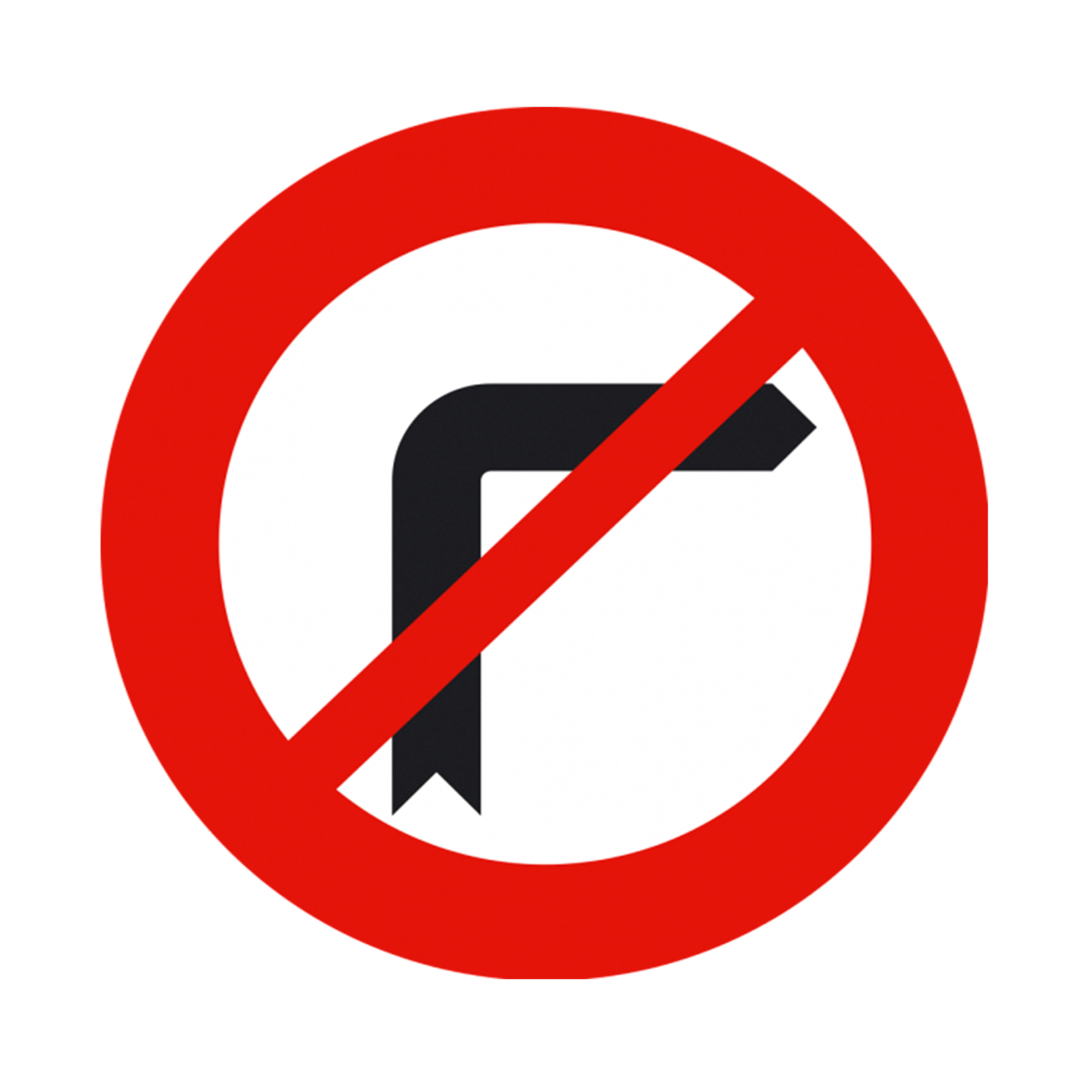 Señal vial giro a la derecha prohibido 60x60 cm