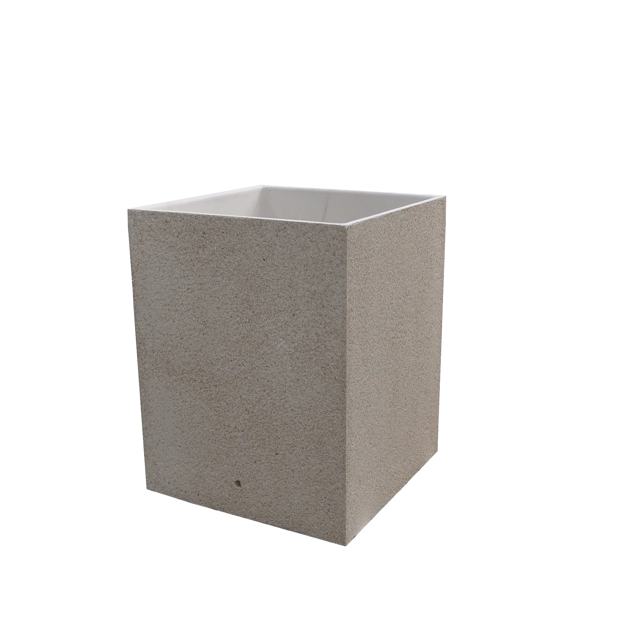 Maceta de hormigón blanco piedra de 38.5x38.5 cm