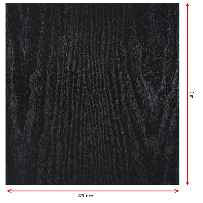 Papel Decorativo Adhesivo Diseño De Madera Negro De 45cm x 2mts