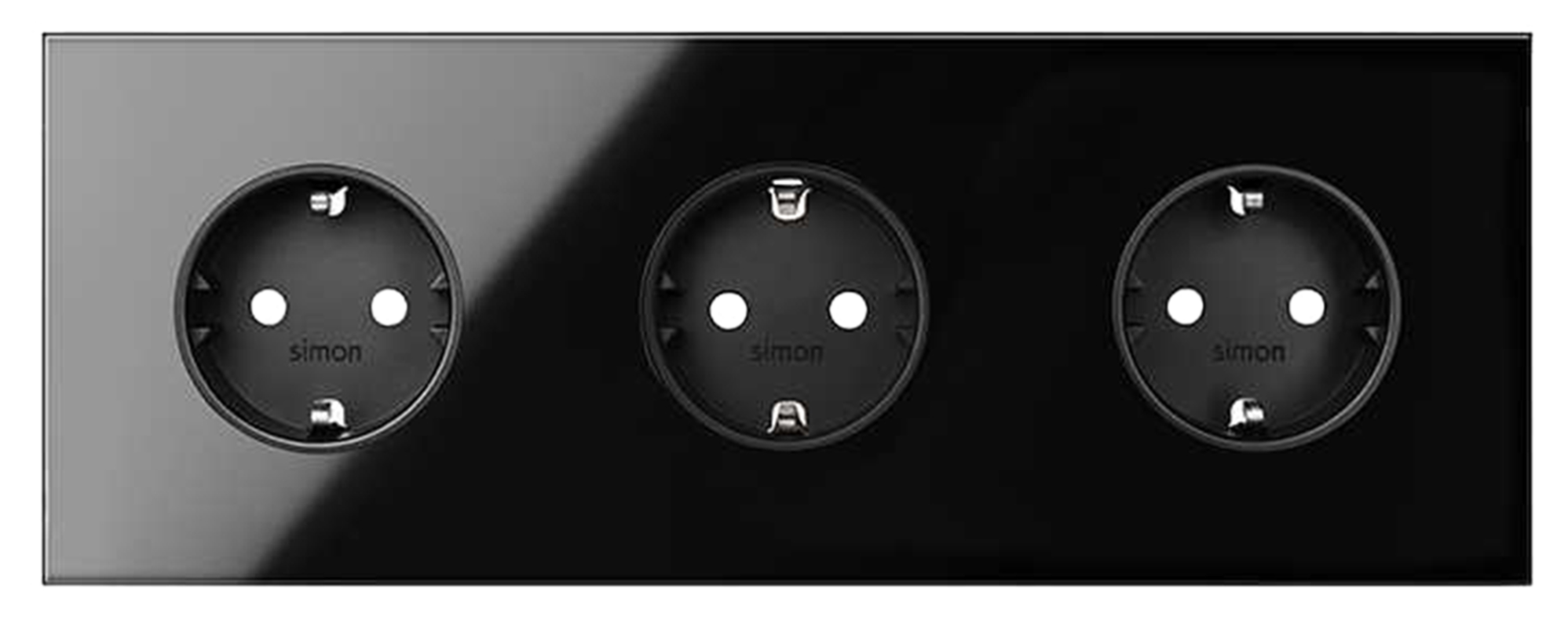 Kit enchufe frontal 3 Ench SIMON 100 negro | Leroy Merlin