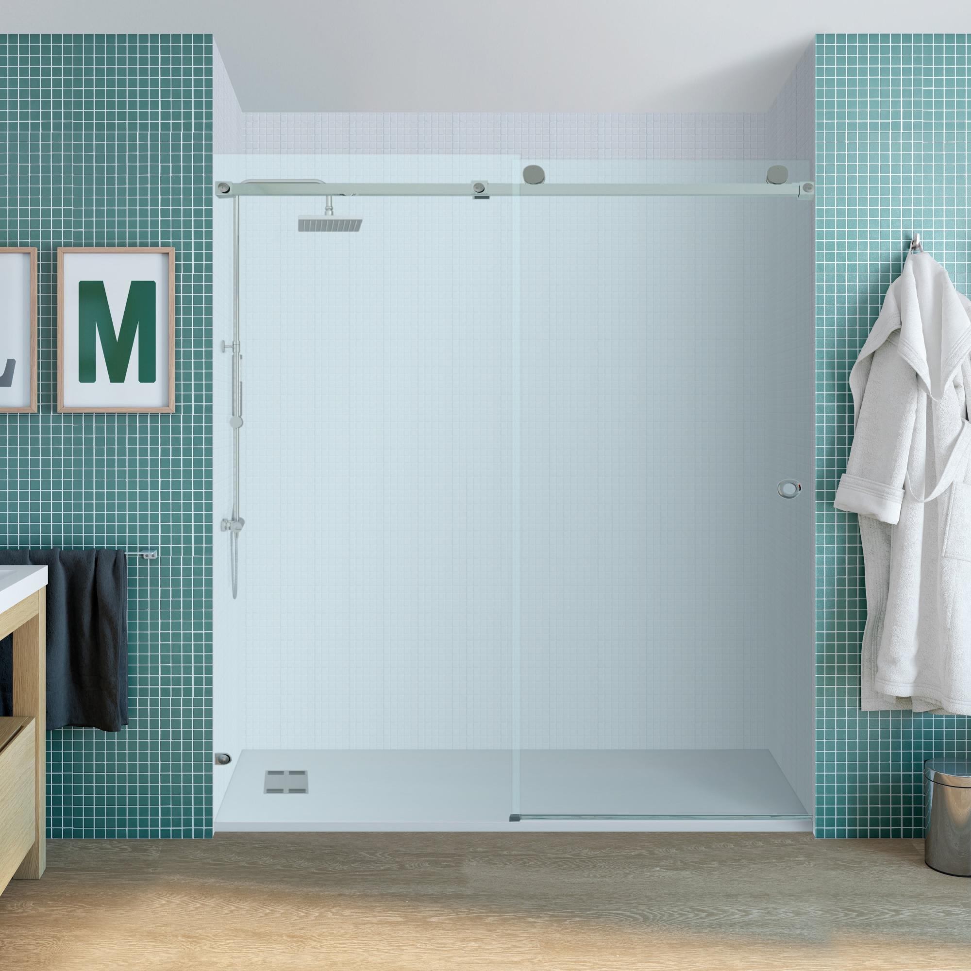 Mampara corredera factory transparente perfil cromado 130x215 cm de la marca Sin marca Mampara corredera factory transparente perfil cromado 130x215 cm de la marca Sin marca