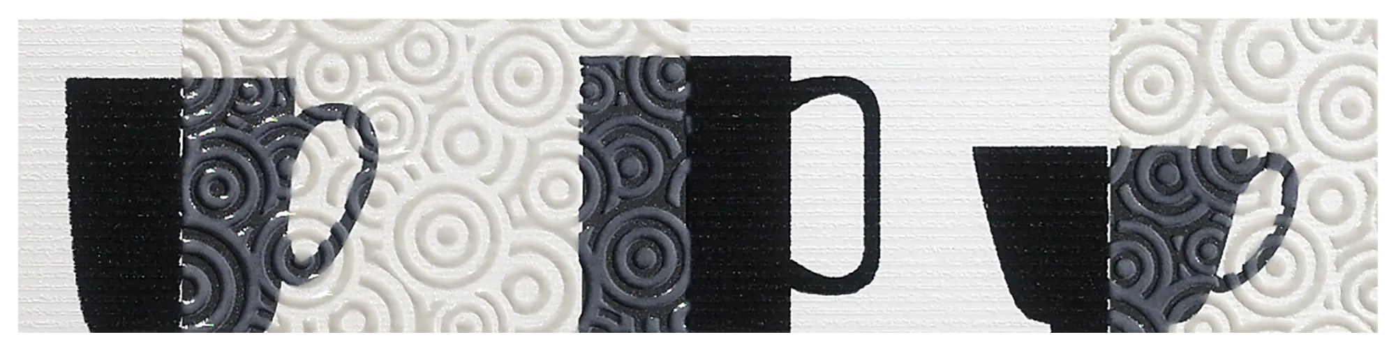 Pack de 3 cenefas decorativas negro, blanco y gris 7x30 cm