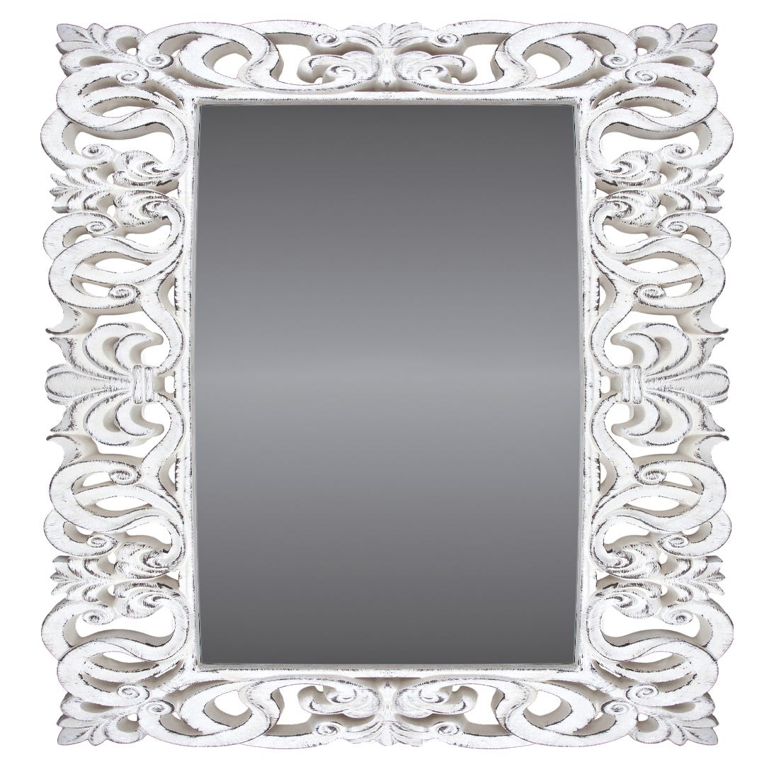 Espejo enmarcado rectangular Goya blanco 178 x 88 cm