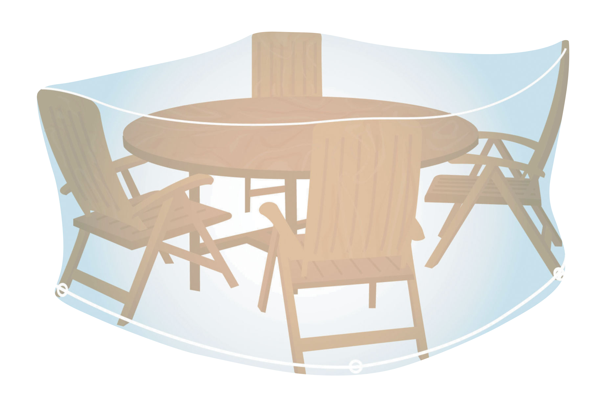 Funda de protección para mesa redonda y sillas de pvc 150x150x90 cm