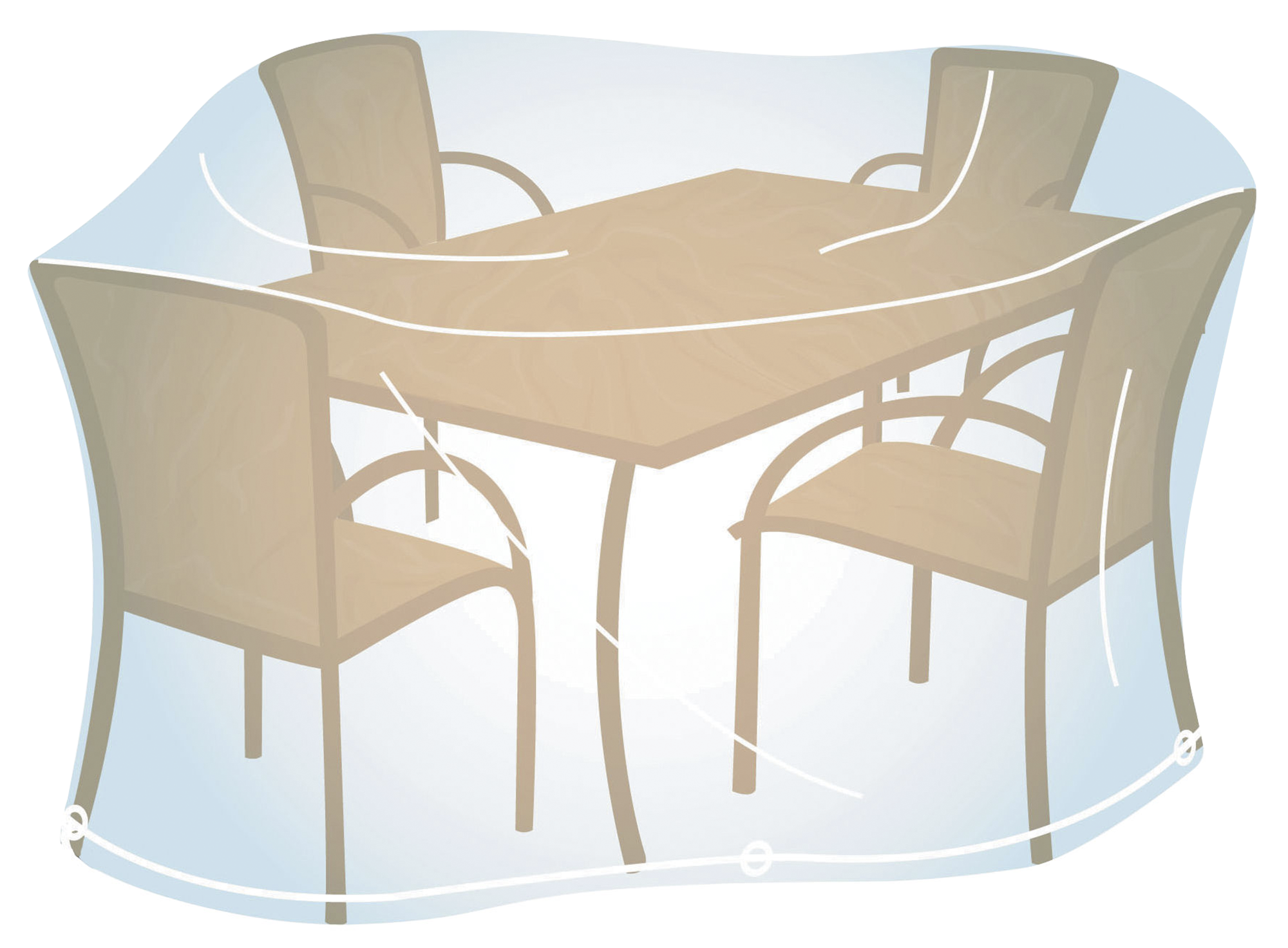 Funda de protección para mesa rectangular y sillas de pvc 170x150x90 cm