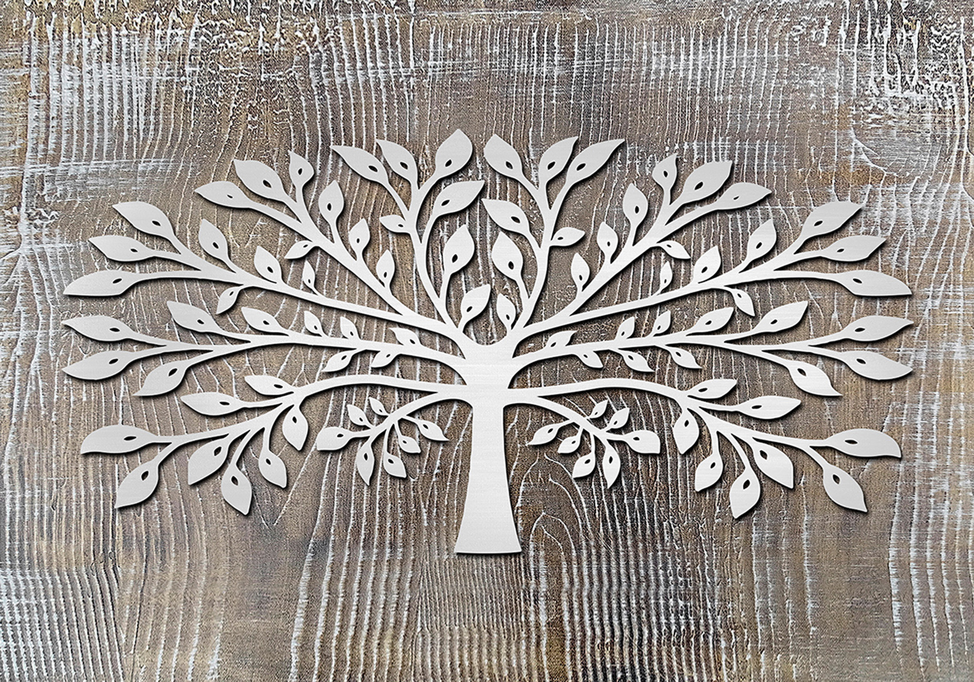 Tapa decorativa para contador sin marco árbol marrón, blanco de 50x 35cm