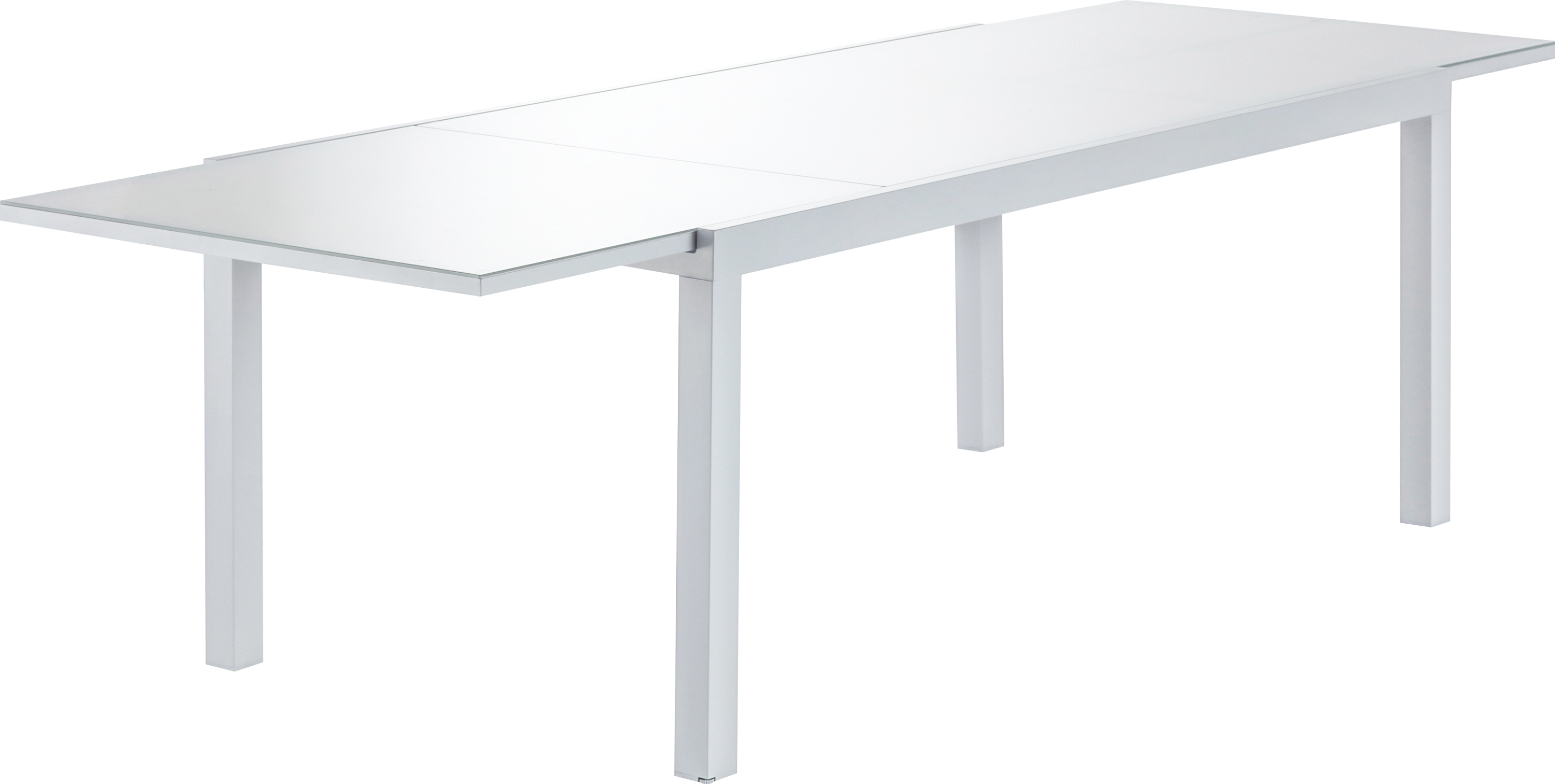 Mesa de jardín extensible de aluminio Naterial Lyra II blanco 180/260x75x96  cm