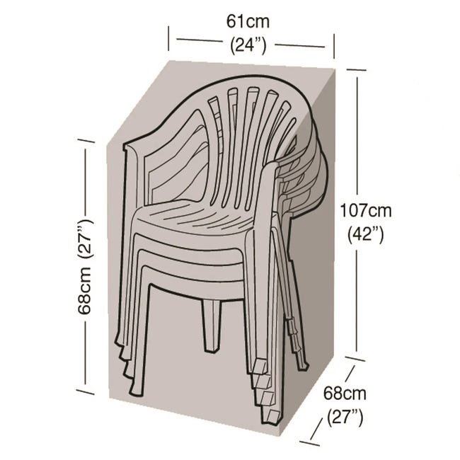 Funda protectora para sillas apilables de jardín de polipropileno 61x68x107  cm