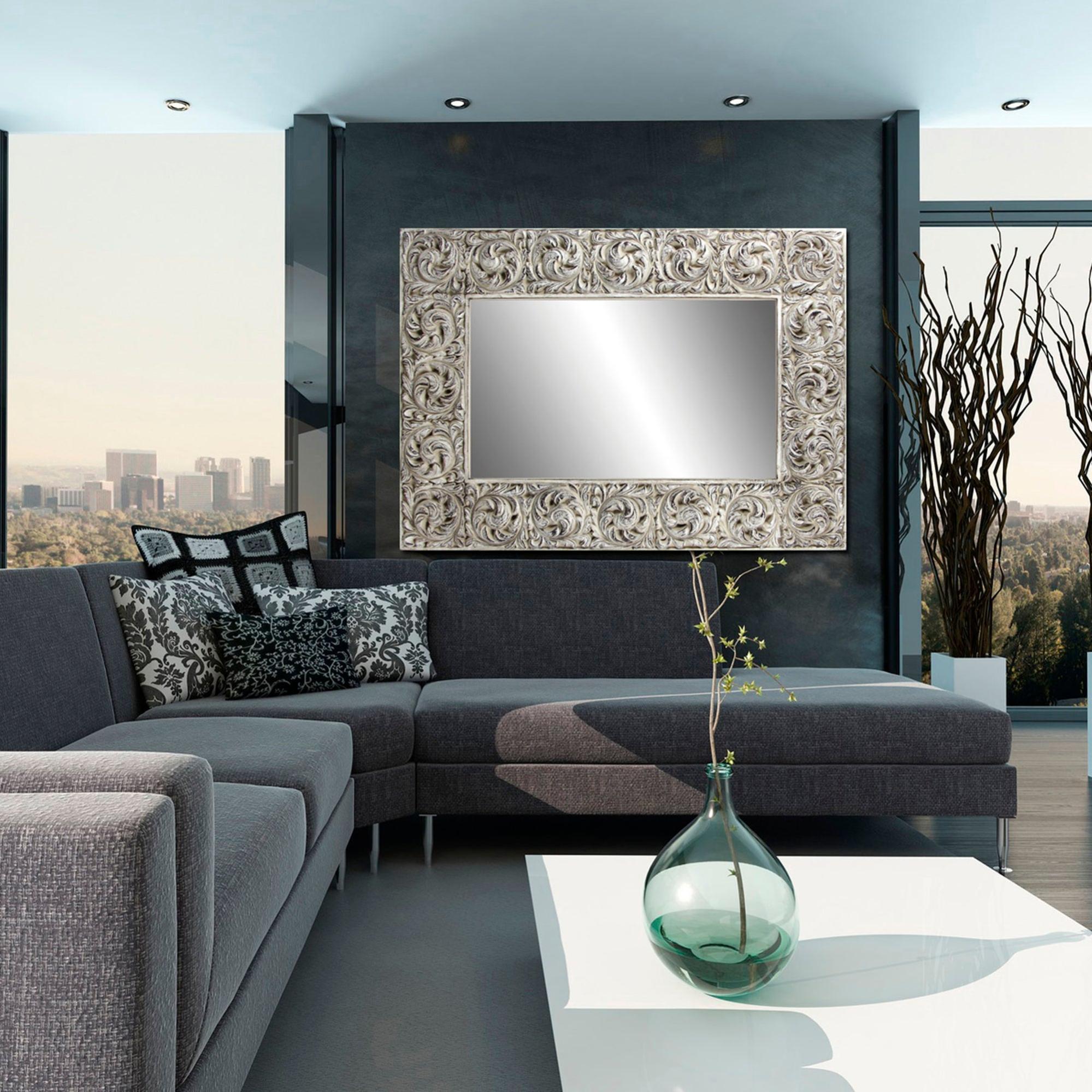 Espejo enmarcado rectangular becquer blanco 137 x 98 cm de la marca Sin marca Espejo enmarcado rectangular becquer blanco 137 x 98 cm de la marca Sin marca