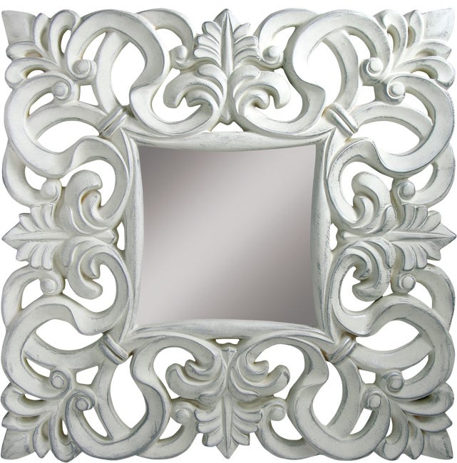 Inconcebible Dar permiso Tratamiento Espejo cuadrado Murillo blanco 78 x 78 cm | Leroy Merlin