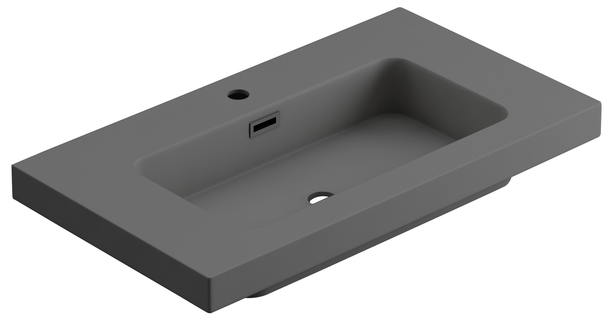 Lavabo grace mate gris / plata 101x12x46 cm