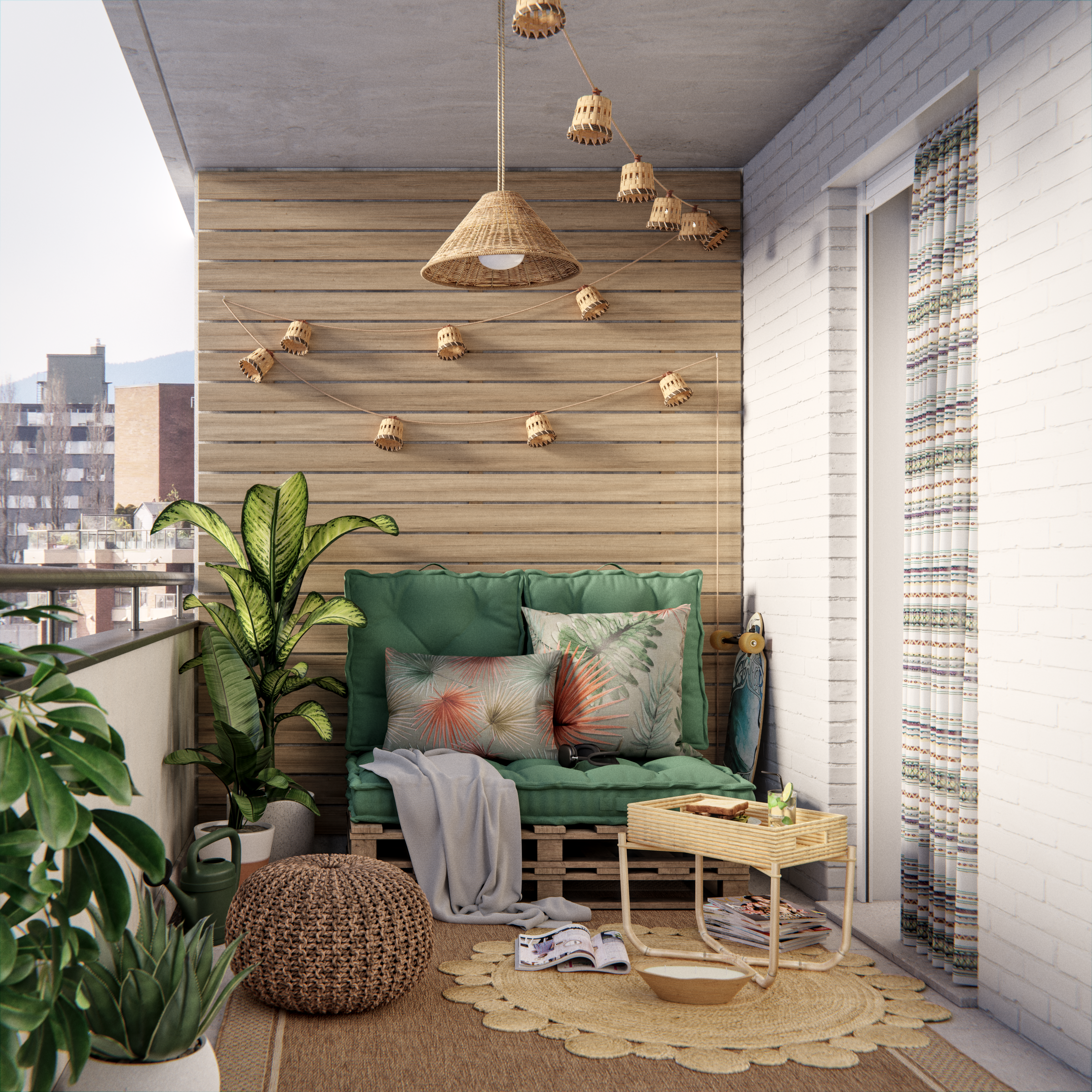 Banco para balcón de 100 cm de ancho - Ideal para balcones pequeños