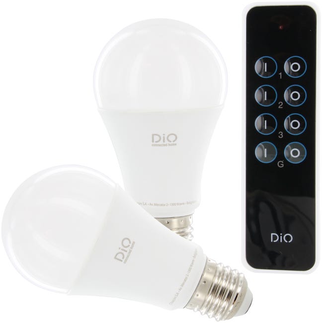 Pack 2 bombillas LED inteligentes DiO + mando