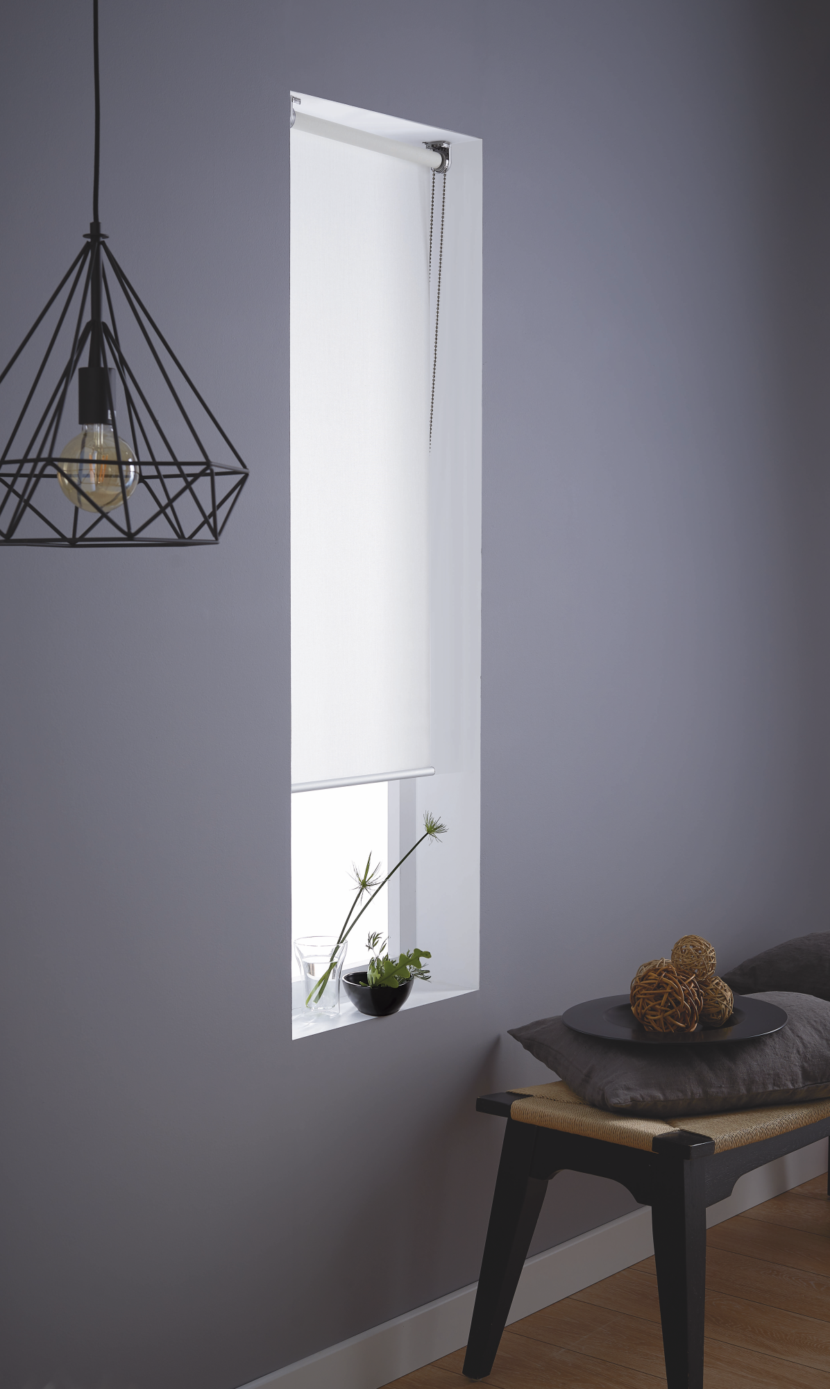 Estor enrollable Madrid blanco INSPIRE de 120x250cm Leroy Merlin