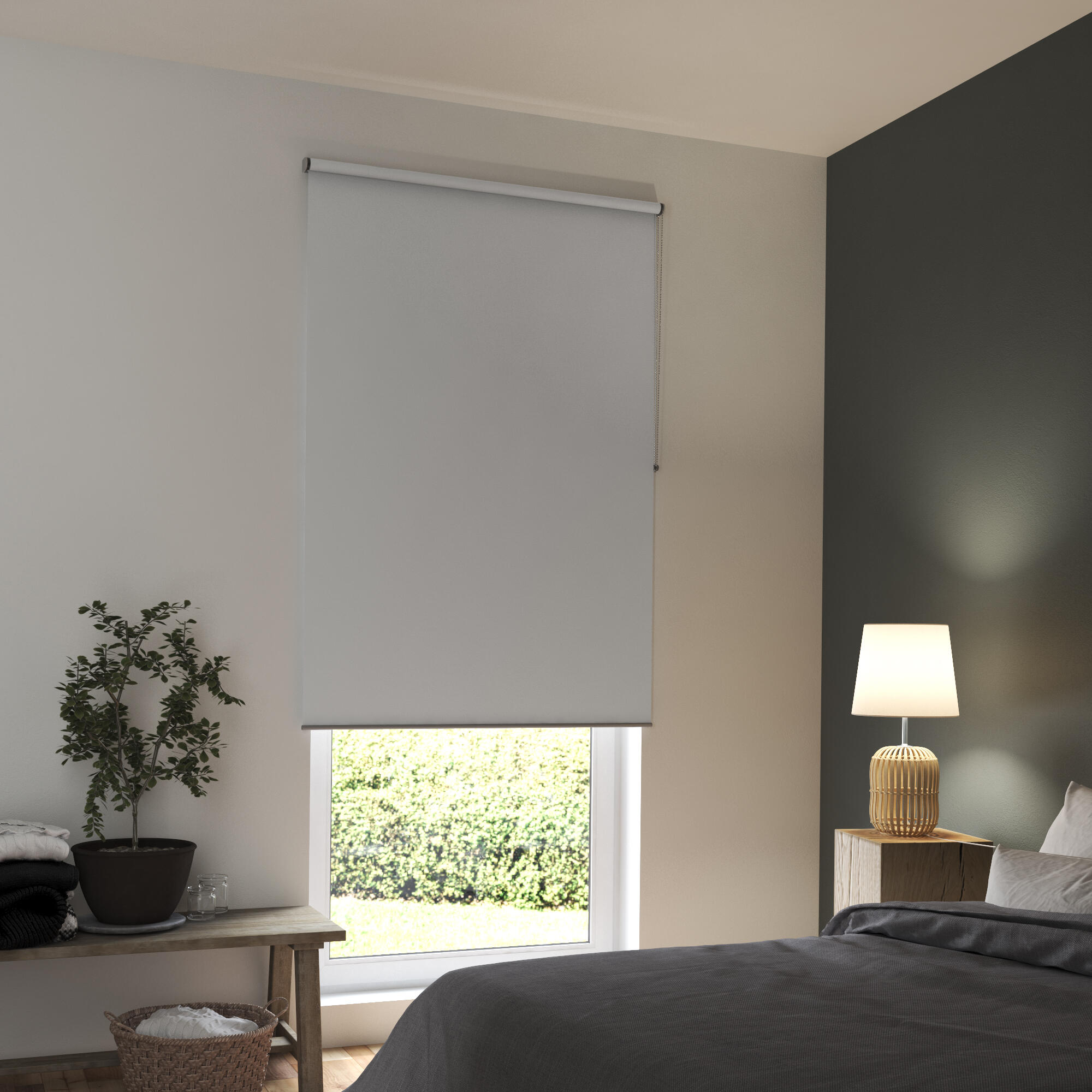 Estor enrollable opaco Opaco Ceylan gris de 75x250cm